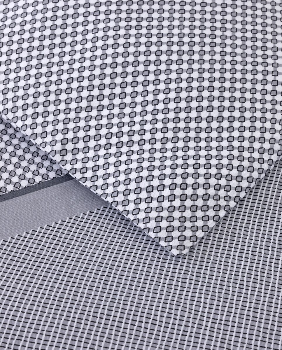 Funda nórdica algodón satén Logan Hugo Boss - Gris Cama 90 cm Gris-4