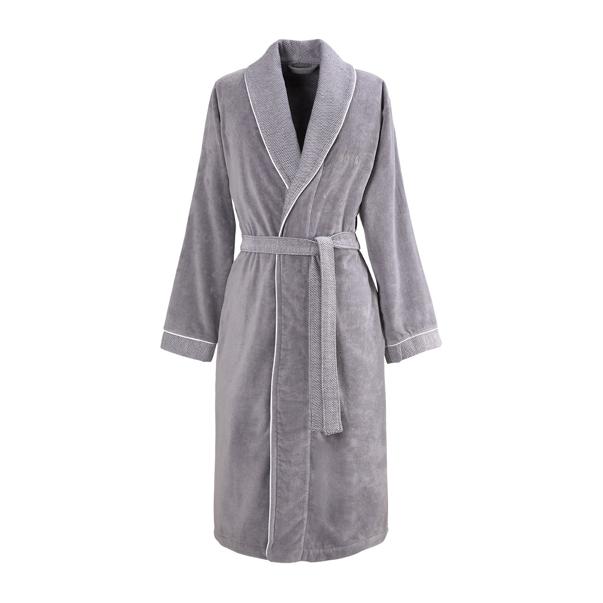 Albornoz smoking algodón 420 gr/m2 Lord Hugo Boss - Gris L Gris-1