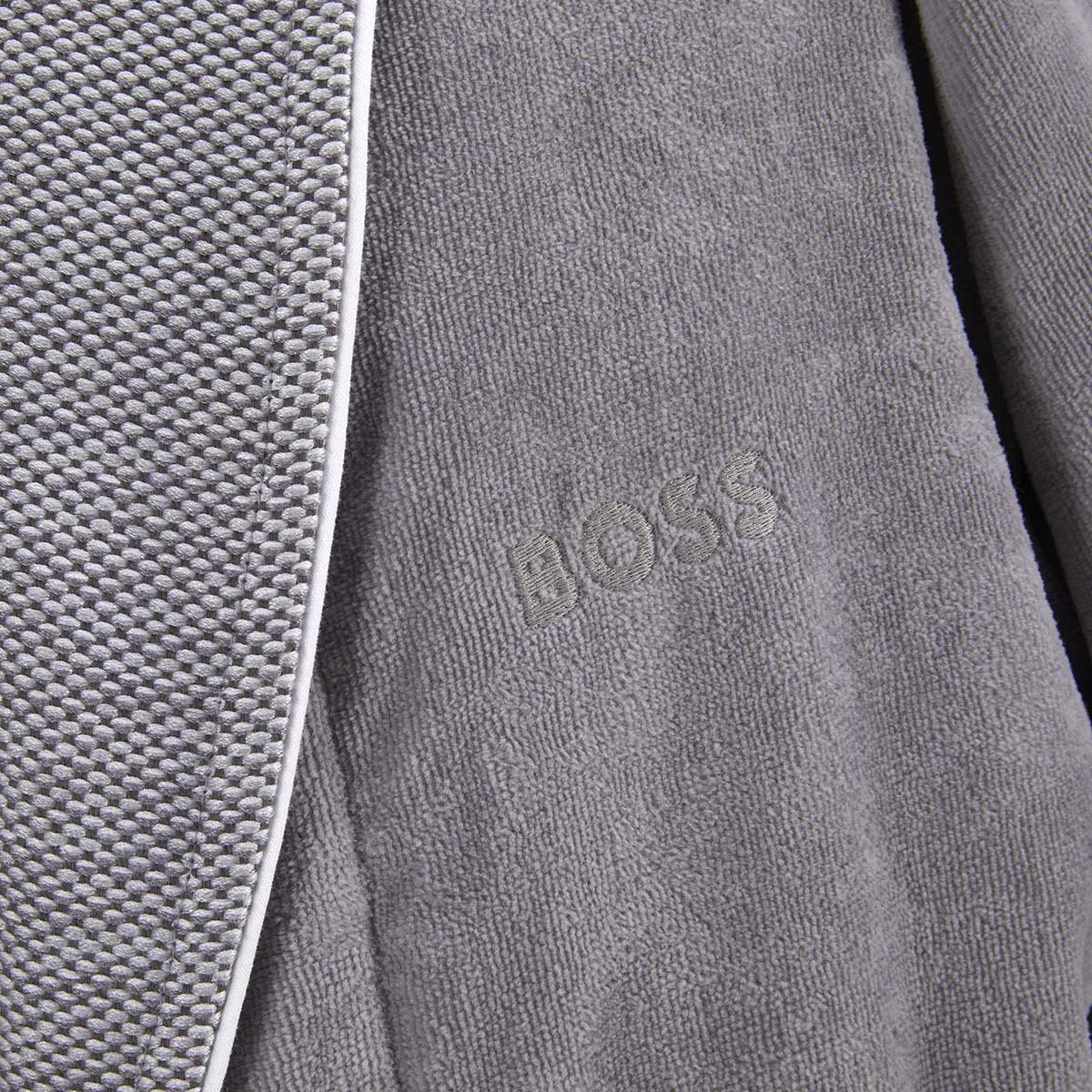 Albornoz smoking algodón 420 gr/m2 Lord Hugo Boss - Gris L Gris-3
