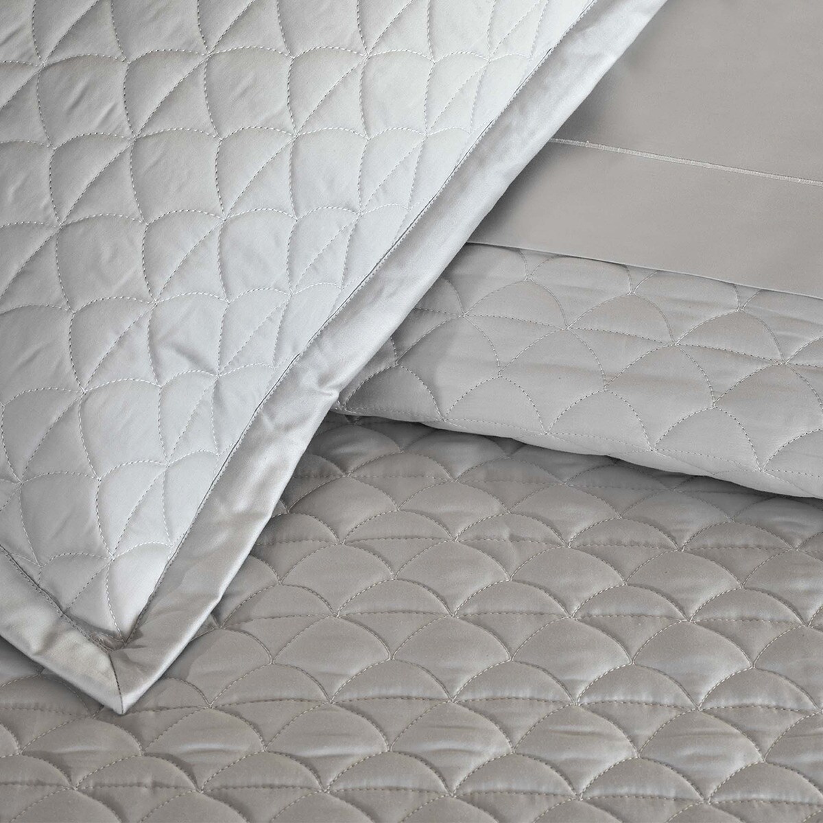 Colcha satén algodón egipcio 430 hilos Suave Amalia Home Collection - Cool Grey Cama 180 cm Cool Grey-3