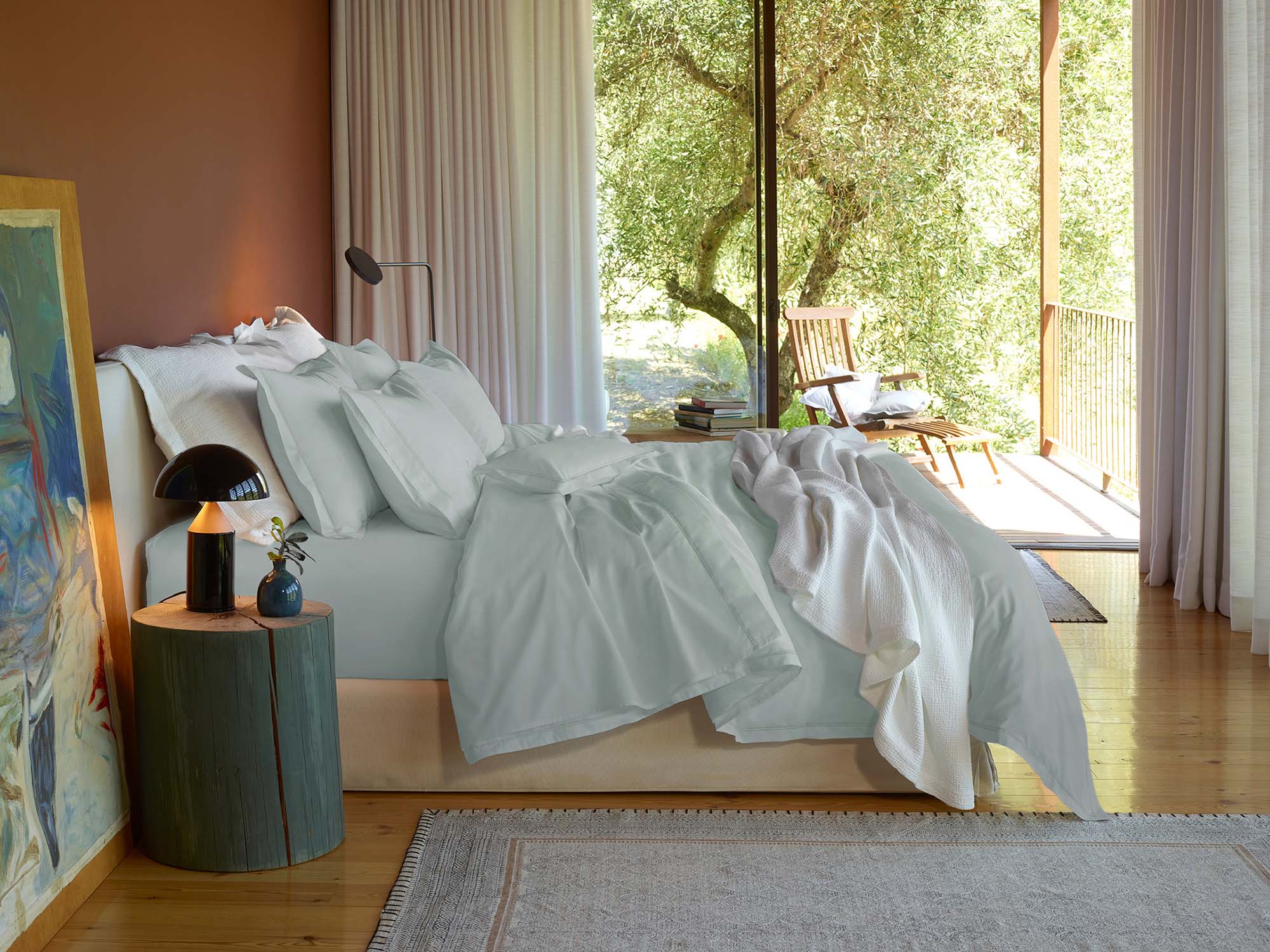 Sábana encimera algodón egipcio Satén 600 H Amalia Home Collection - Verde Cama 200 cm Verde-3