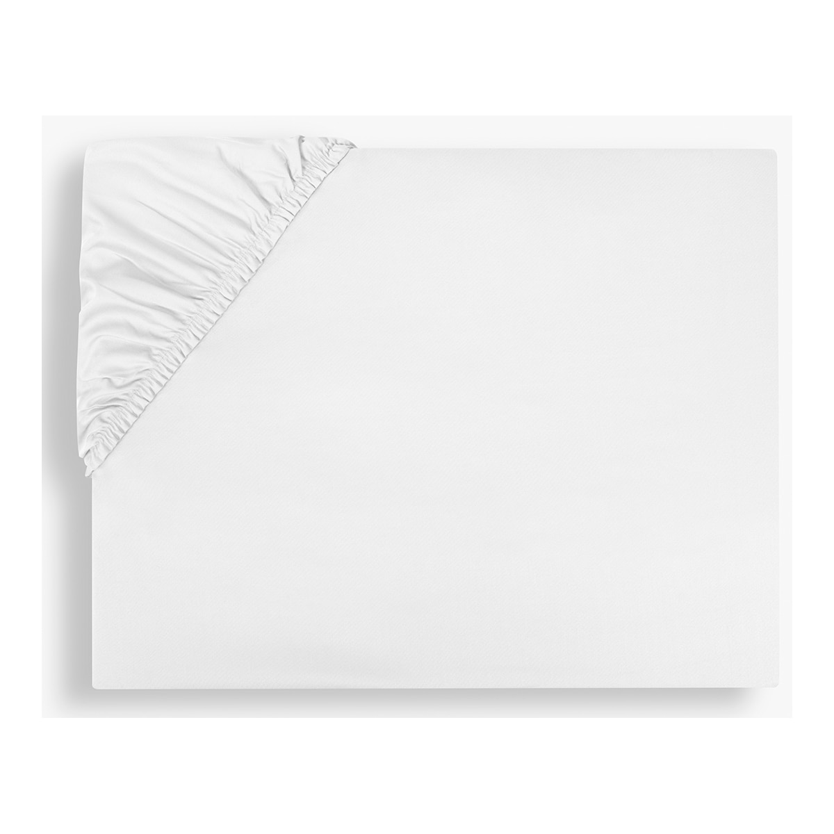Sábana bajera algodón egipcio Satén 600 H Amalia Home Collection - Blanco Cama 150 cm Blanco-1