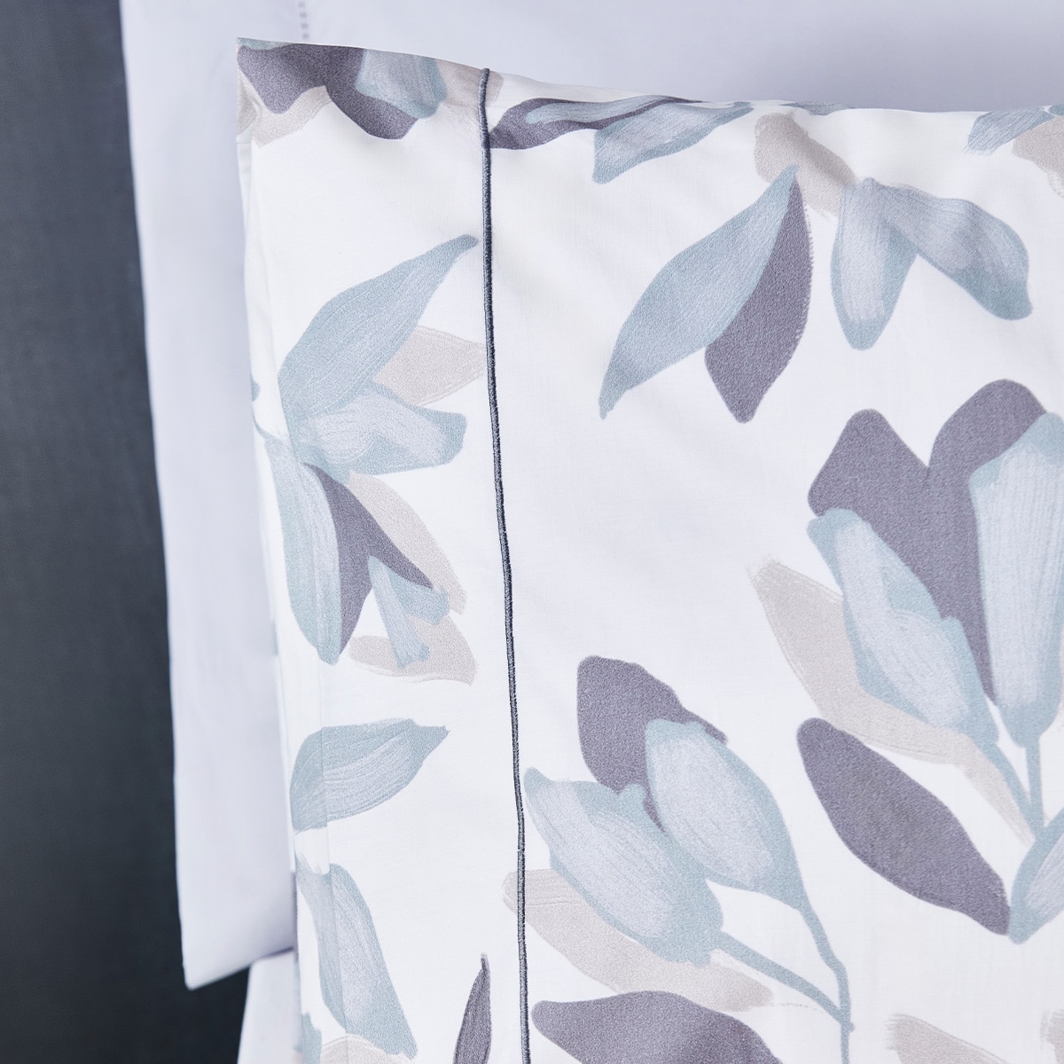 Conjunto de Capa de Edredão de Algodão Percal Bluma Cinzento-4