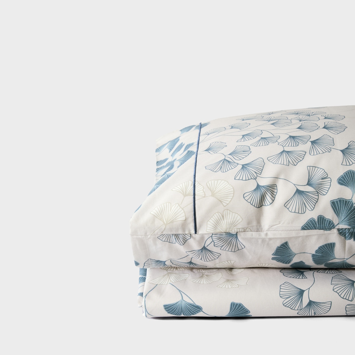 Conjunto de Capa de Edredão de Algodão Loto Azul-2