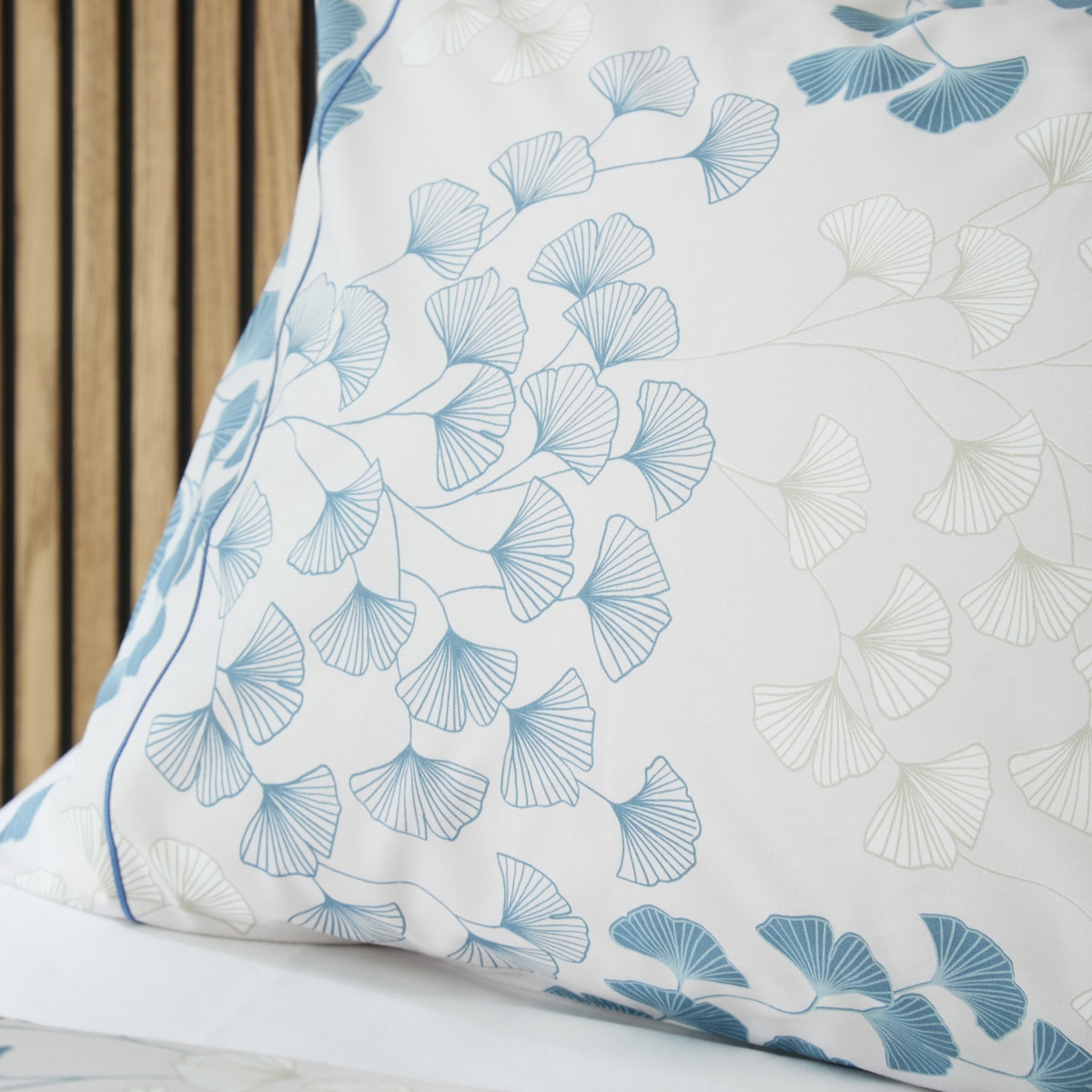 Conjunto de Capa de Edredão de Algodão Loto Azul-4