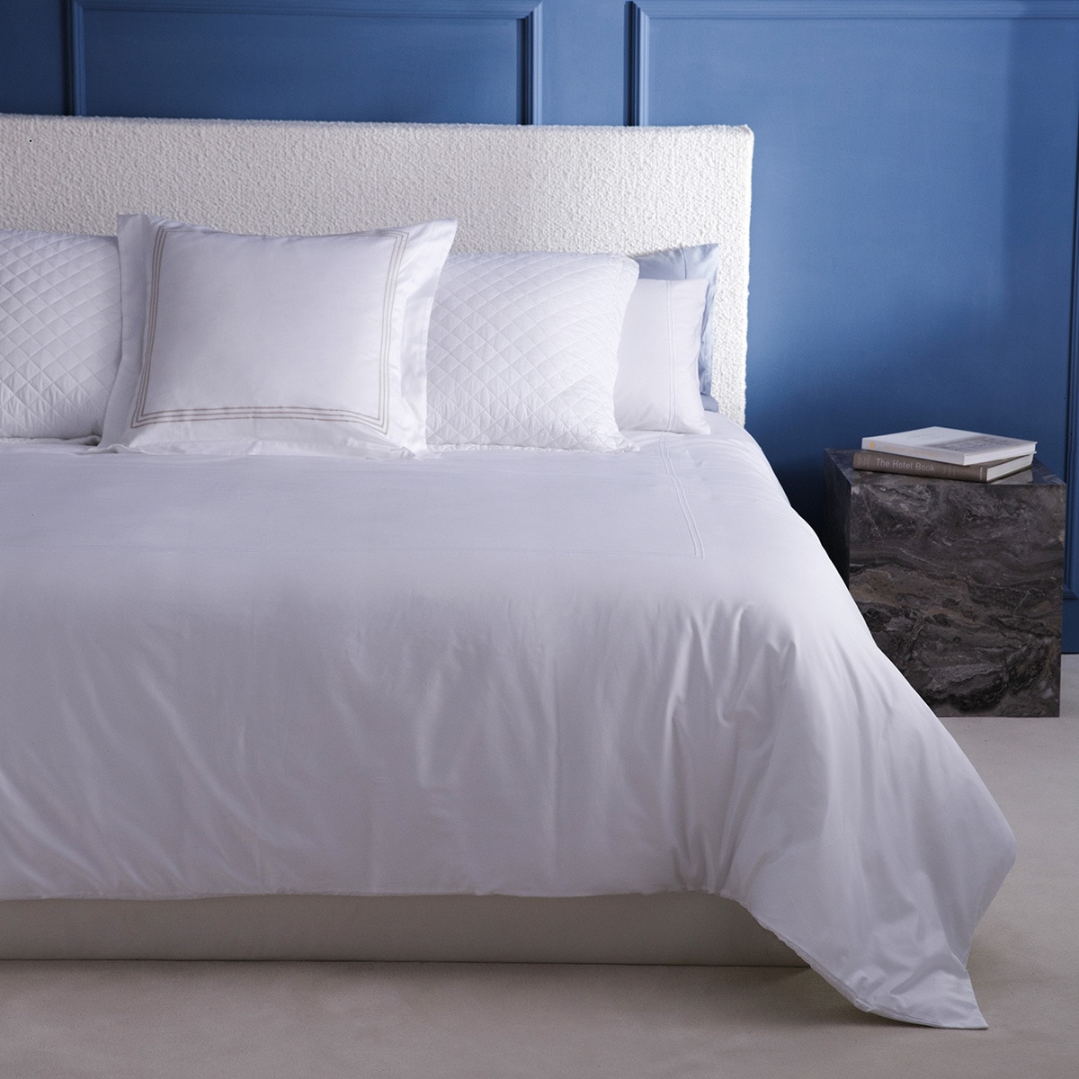 Juego de funda nórdica algodón 400 hilos Prince Bassols - Blanco Cama 180 cm Blanco-1