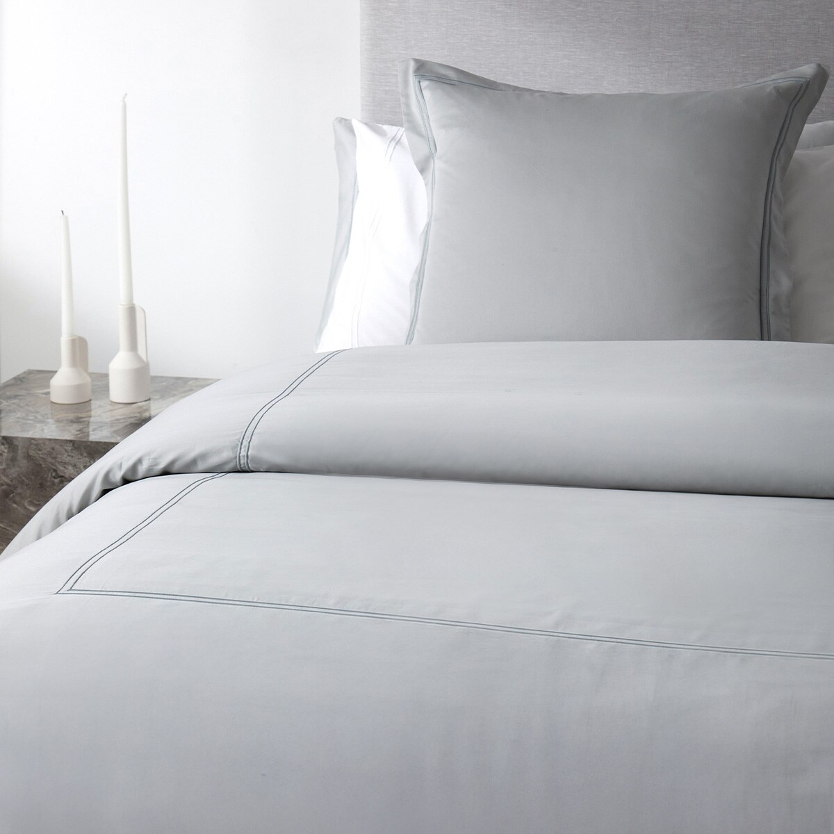 Conjunto de Capa de Edredão Prince em Algodão - 400 Fios Cinzento-3