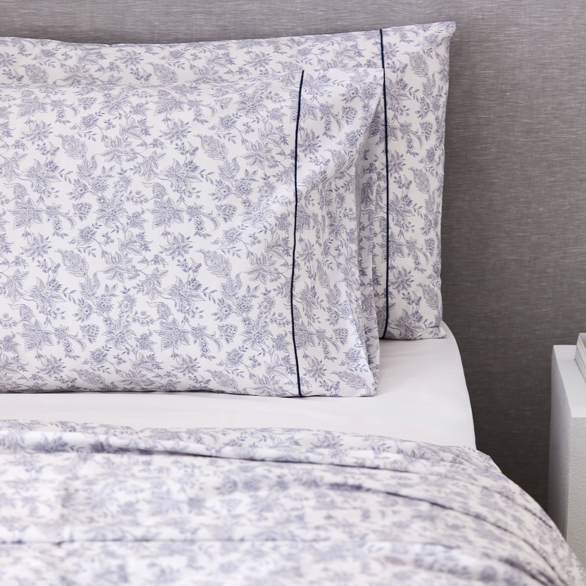 Conjunto de Lençóis de Cetim de Algodão Caseo Azul-3