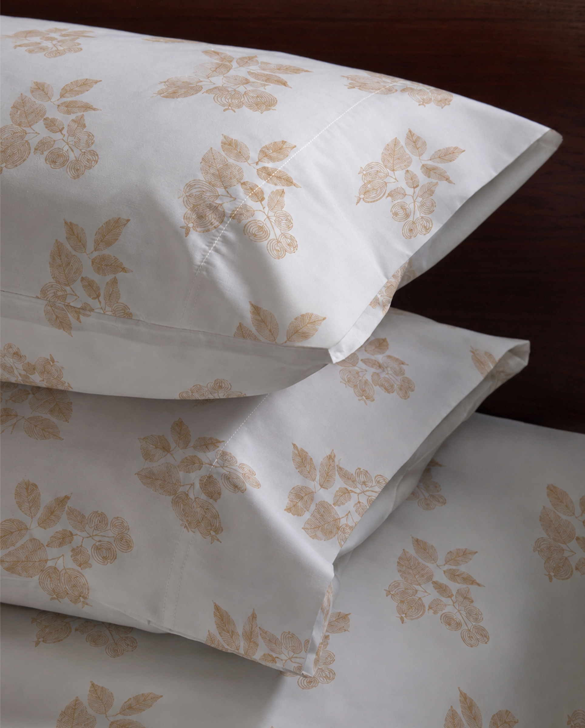 Conjunto de lençóis de algodão percal Fiorenza Bassols Bege-3