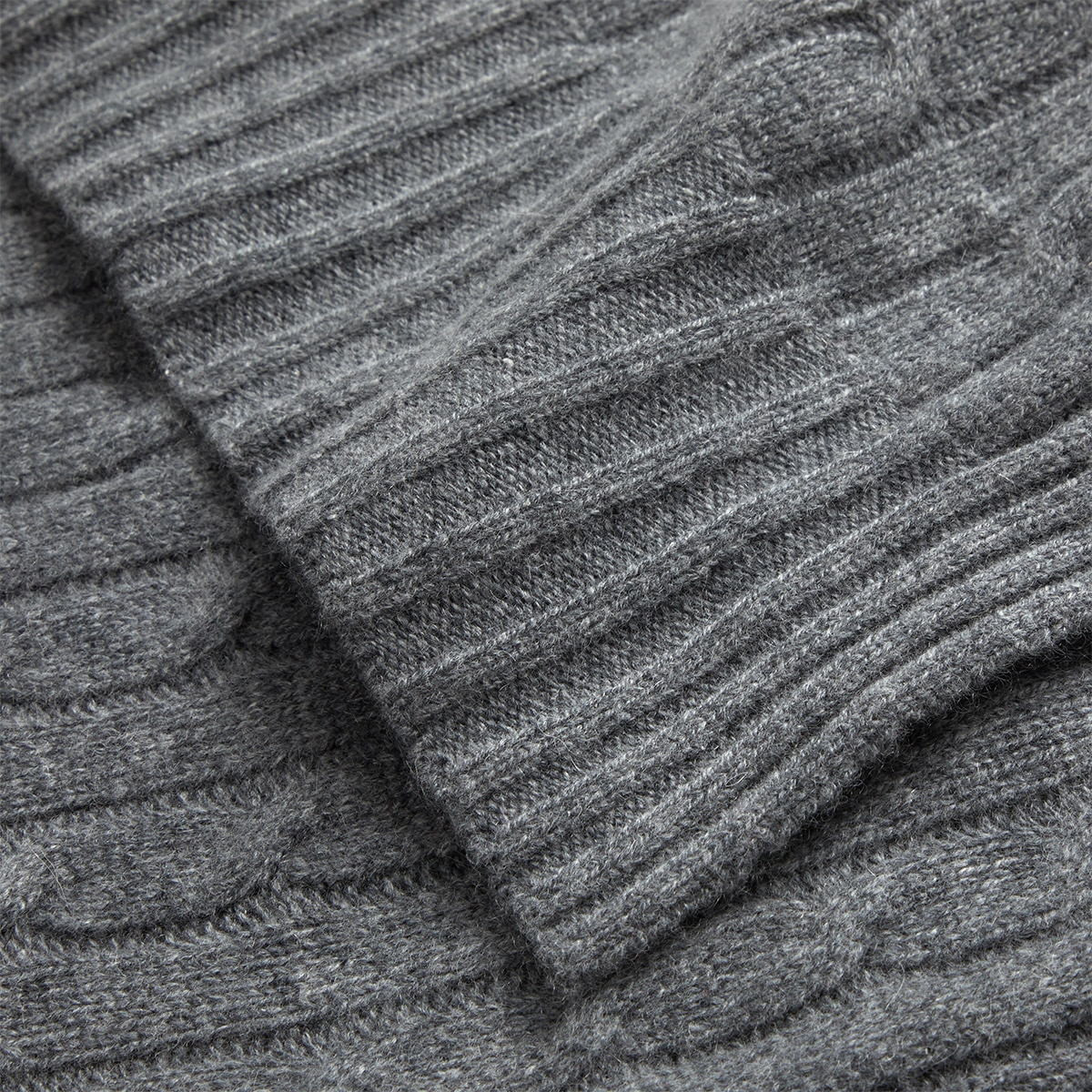 Manta Decorativa Cashmere Carvão-2