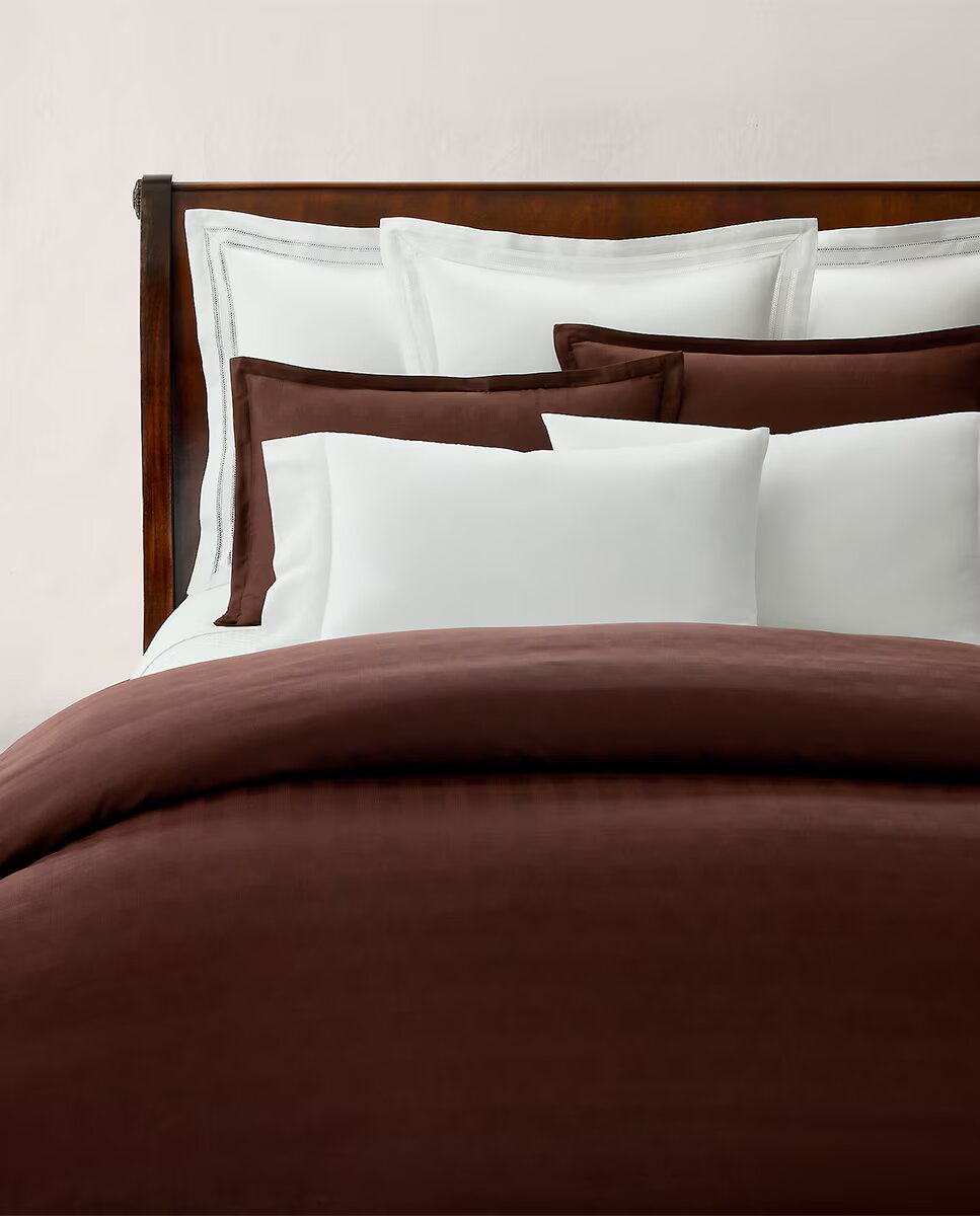 Funda nórdica algodón jacquard Hartleigh Ralph Lauren Home - Marrón Cama 180 cm Marrón-1
