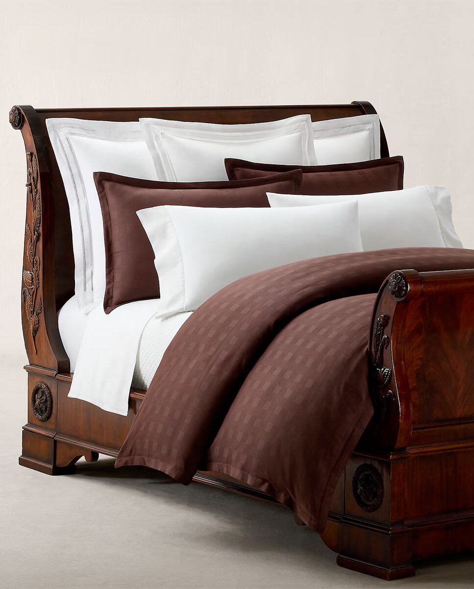 Funda nórdica algodón jacquard Hartleigh Ralph Lauren Home - Marrón Cama 180 cm Marrón-2