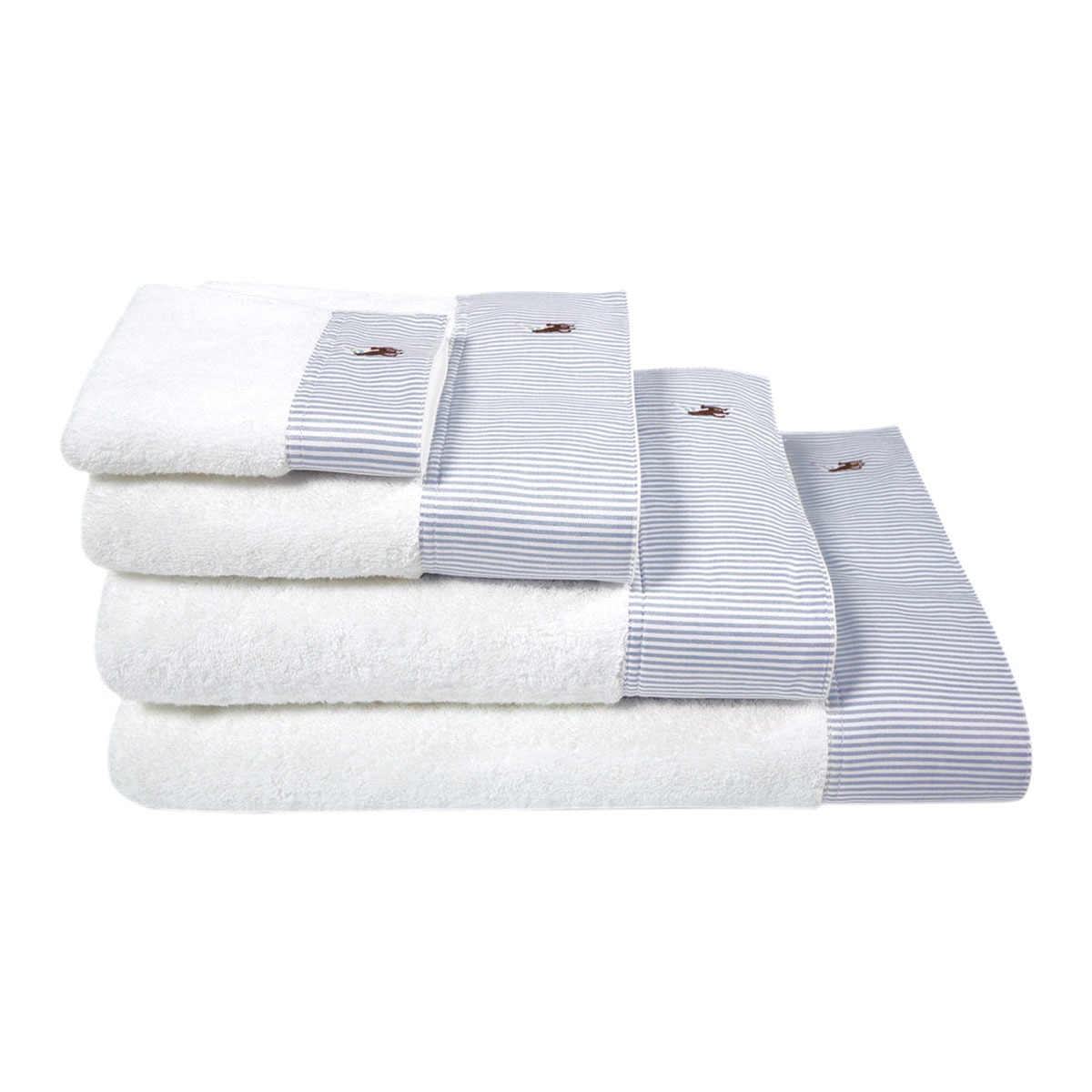 Toalha de banho de algodão egípcio 550 g/m2 Oxford Stripe Azul-1