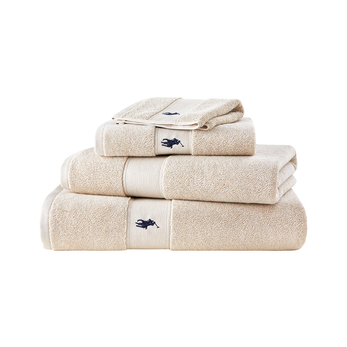 Toalla de baño algodón 600 gr/m² Polo Player Ralph Lauren Home - Beige Tocador Beige-1