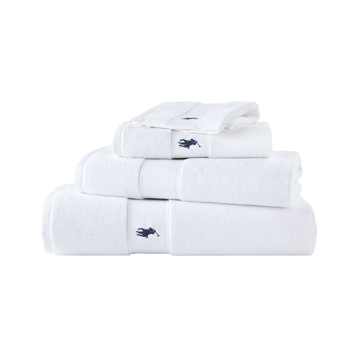 Toalha de Banho de Algodão Polo Player 24 - 600 g/m2 Branco-1