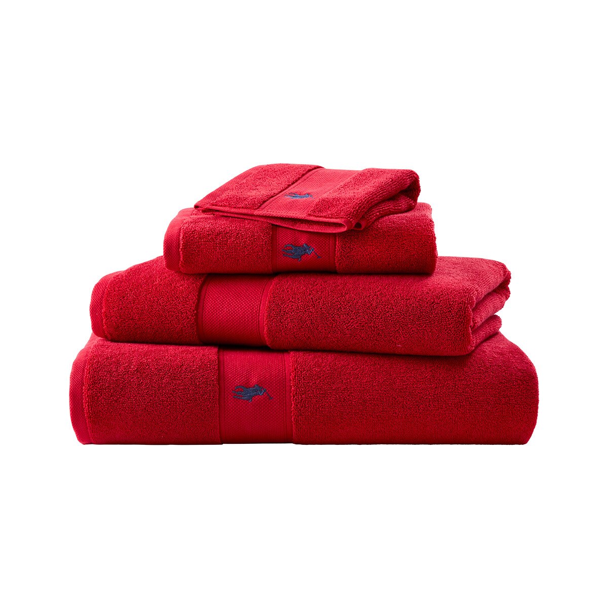 Toalla de baño algodón 600 gr/m² Polo Player Ralph Lauren Home - Rojo Tocador Rojo-1