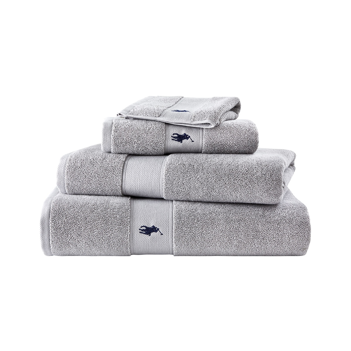 Toalla de baño algodón 600 gr/m² Polo Player Ralph Lauren Home - Gris claro Tocador Gris claro-1