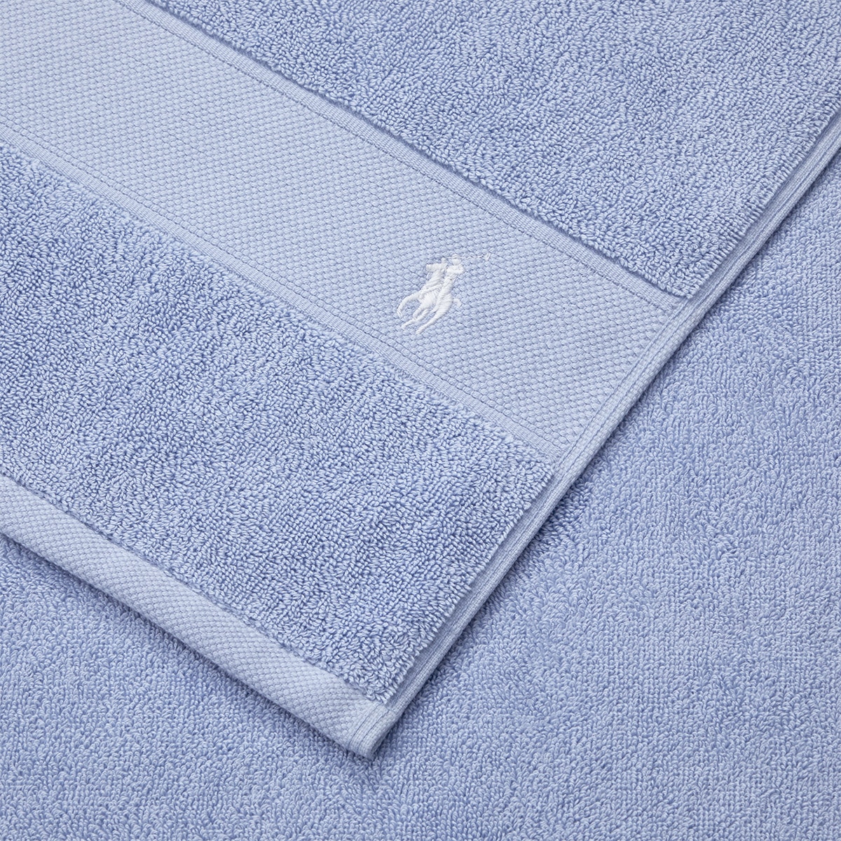 Toalla de baño algodón 600 gr/m² Polo Player Ralph Lauren Home - Azul claro Lavabo Azul claro-3