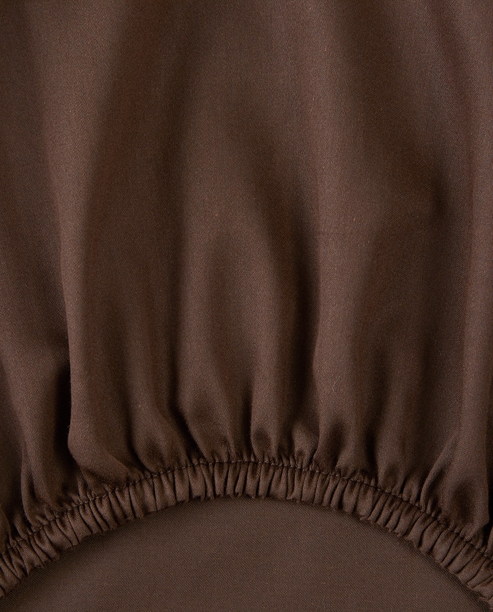 Lençol de baixo em algodão jacquard Hartleigh Ralph Lauren Home Castanho-2