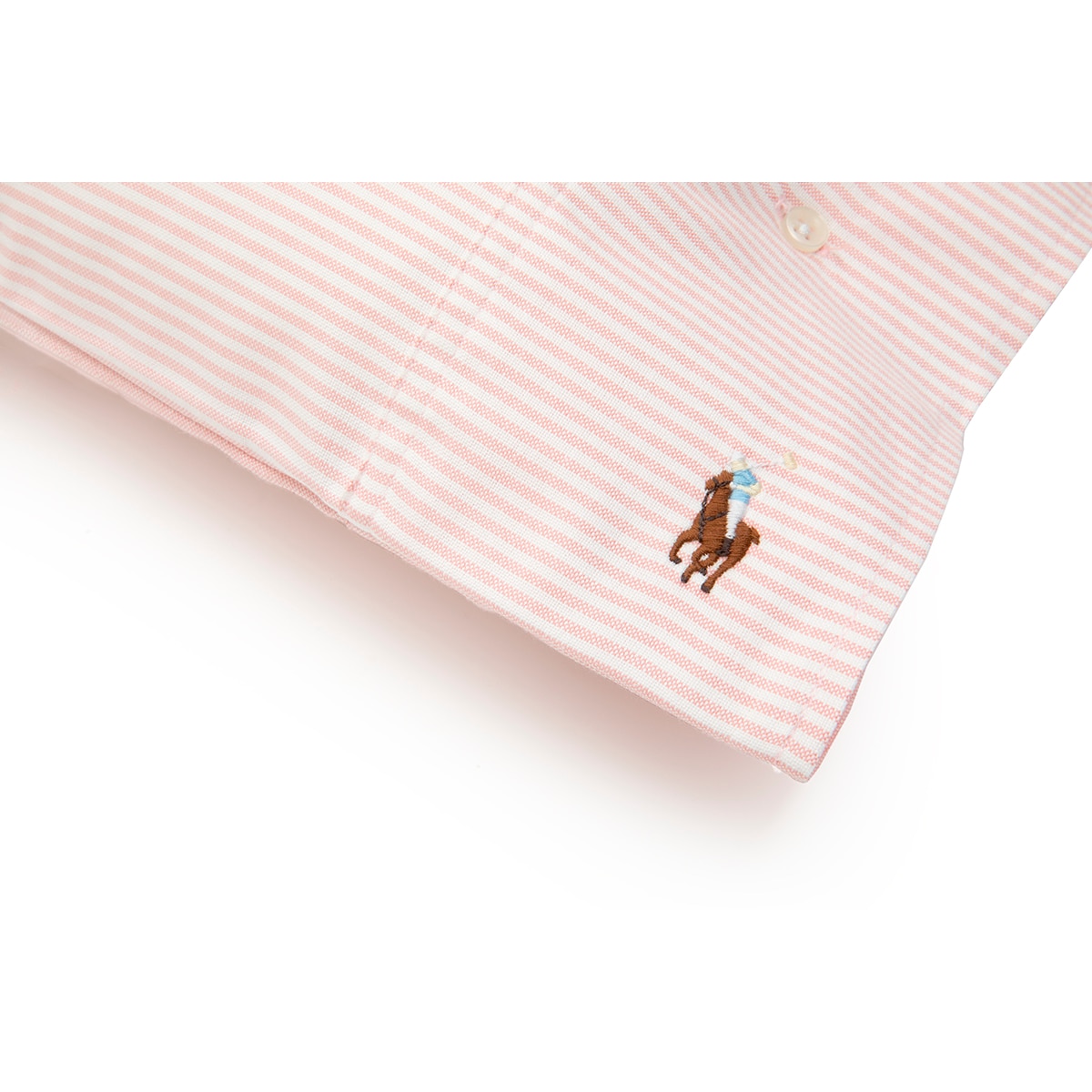 Imagen 3 de Funda de almohada algodón egipcio Oxford Stripe Ralph Lauren Home - Rosa 50 x 75 cm Rosa