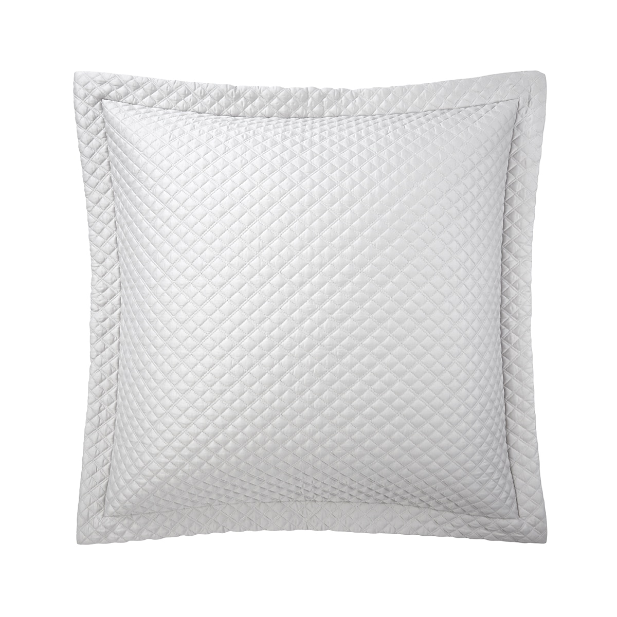 Capa quadrada de cetim de algodão Argyle Prata-1
