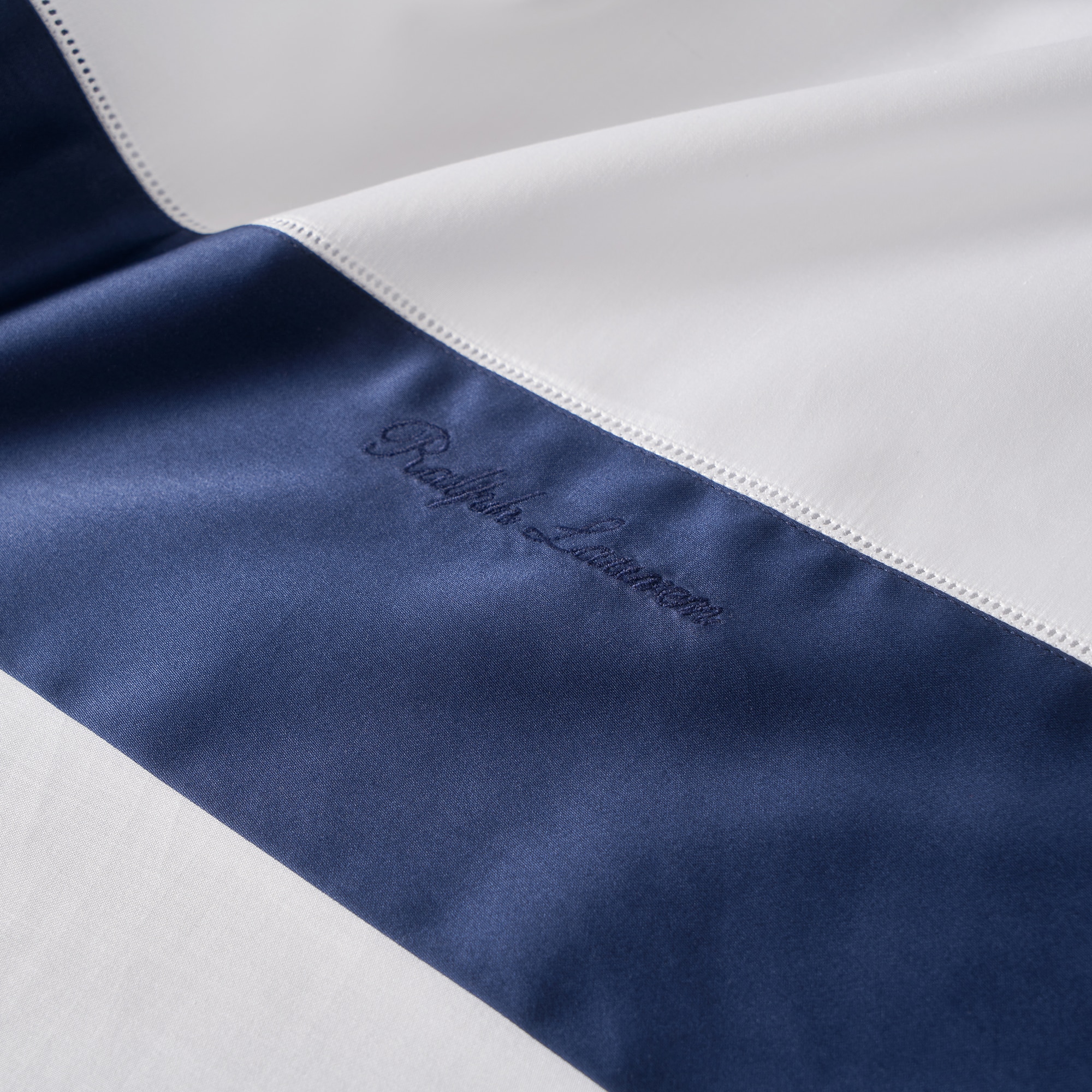 Sábana encimera algodón satén Langdon Ralph Lauren Home - Arena Cama 180 cm Navy-2