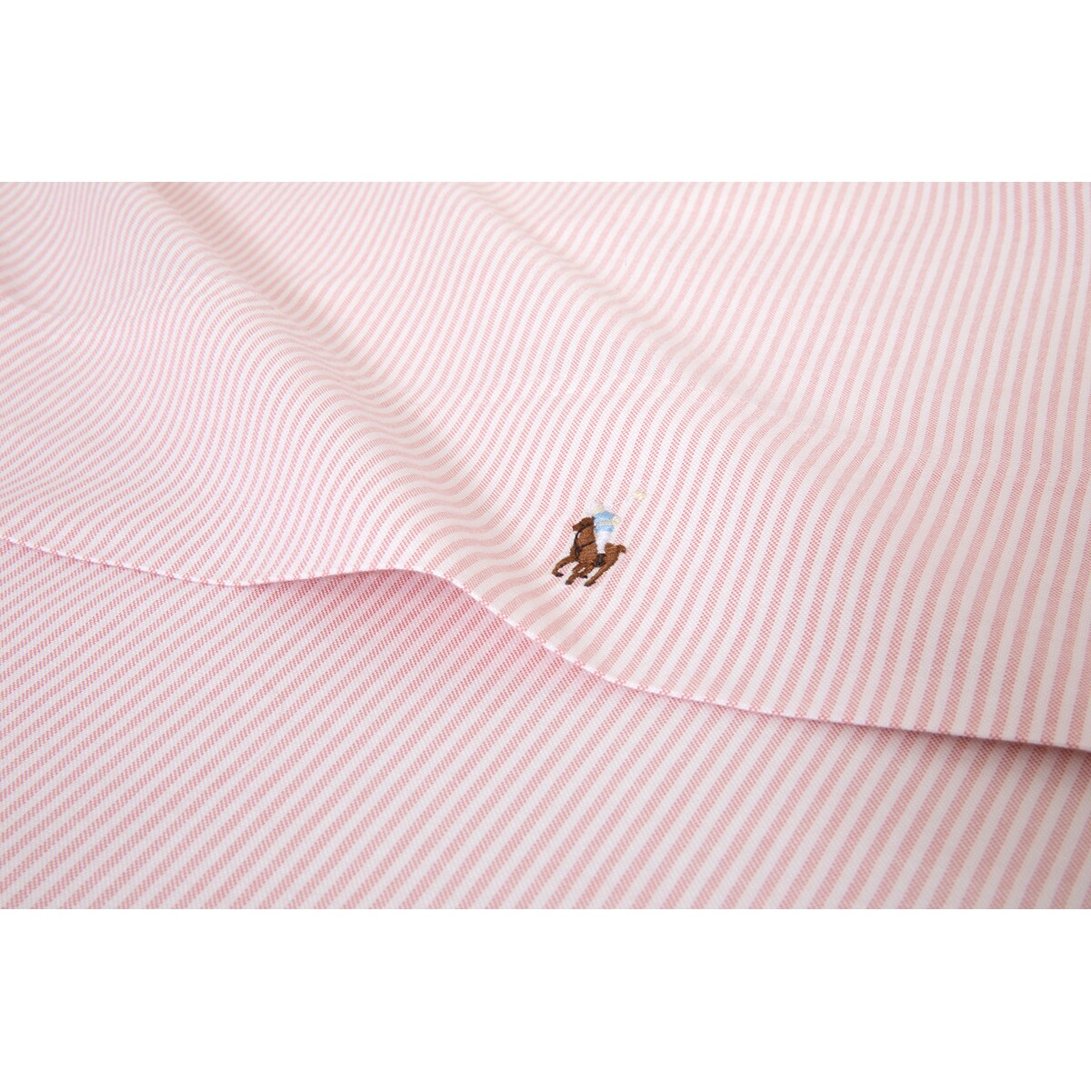 Sábana encimera algodón egipcio Oxford Stripe Ralph Lauren Home - Rosa Cama 150 cm Rosa-2