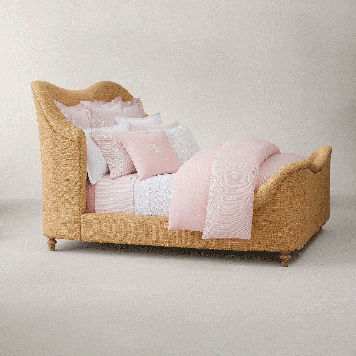Sábana encimera algodón egipcio Oxford Stripe Ralph Lauren Home - Rosa Cama 150 cm Rosa-3