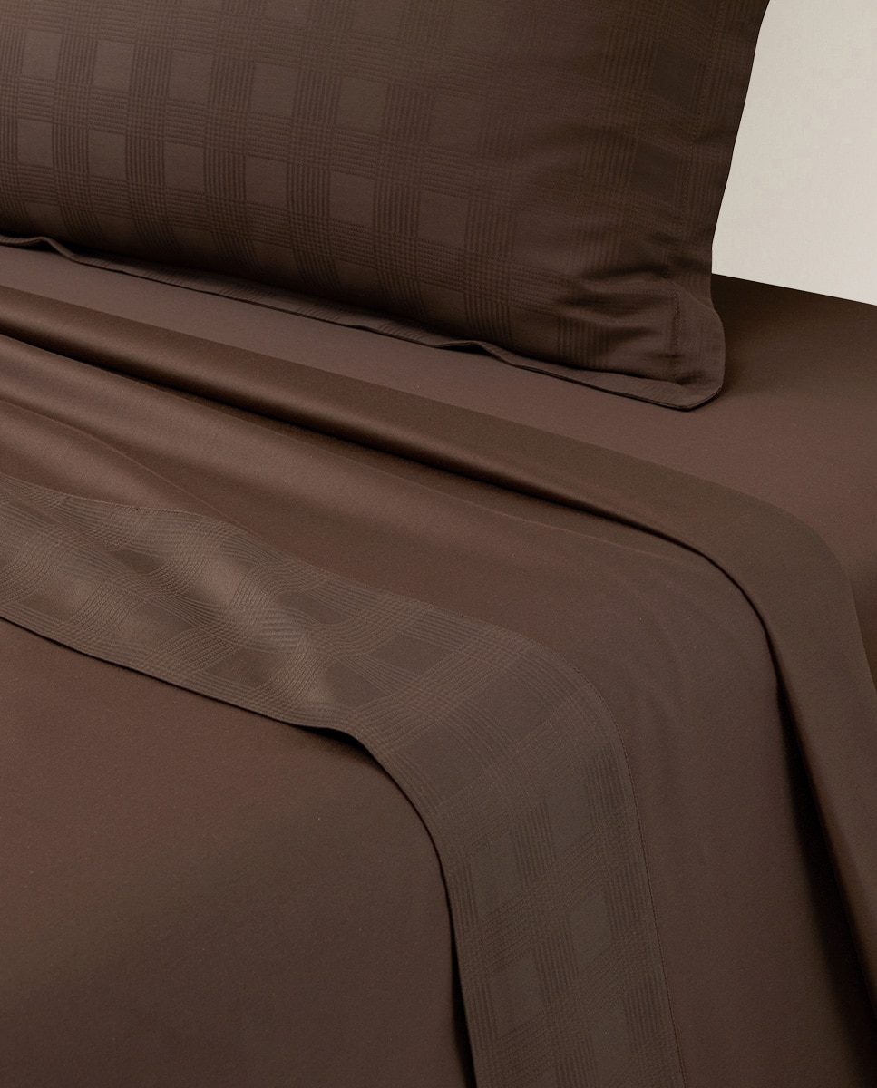 Sábana encimera algodón jacquard Hartleigh Ralph Lauren Home - Marrón Cama 150 cm Marrón-1