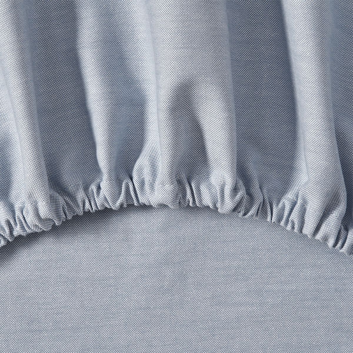 Lençol de baixo ajustável de algodão egípcio Oxford Solid Azul-3