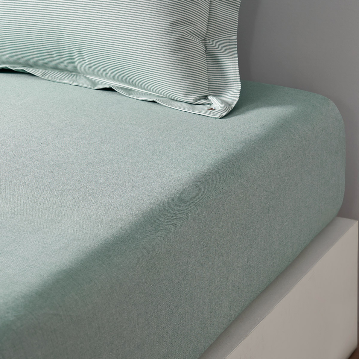 Sábana bajera ajustable algodón egipcio Oxford Solid Ralph Lauren Home - Verde Agua Cama 180 cm Verde Agua-1