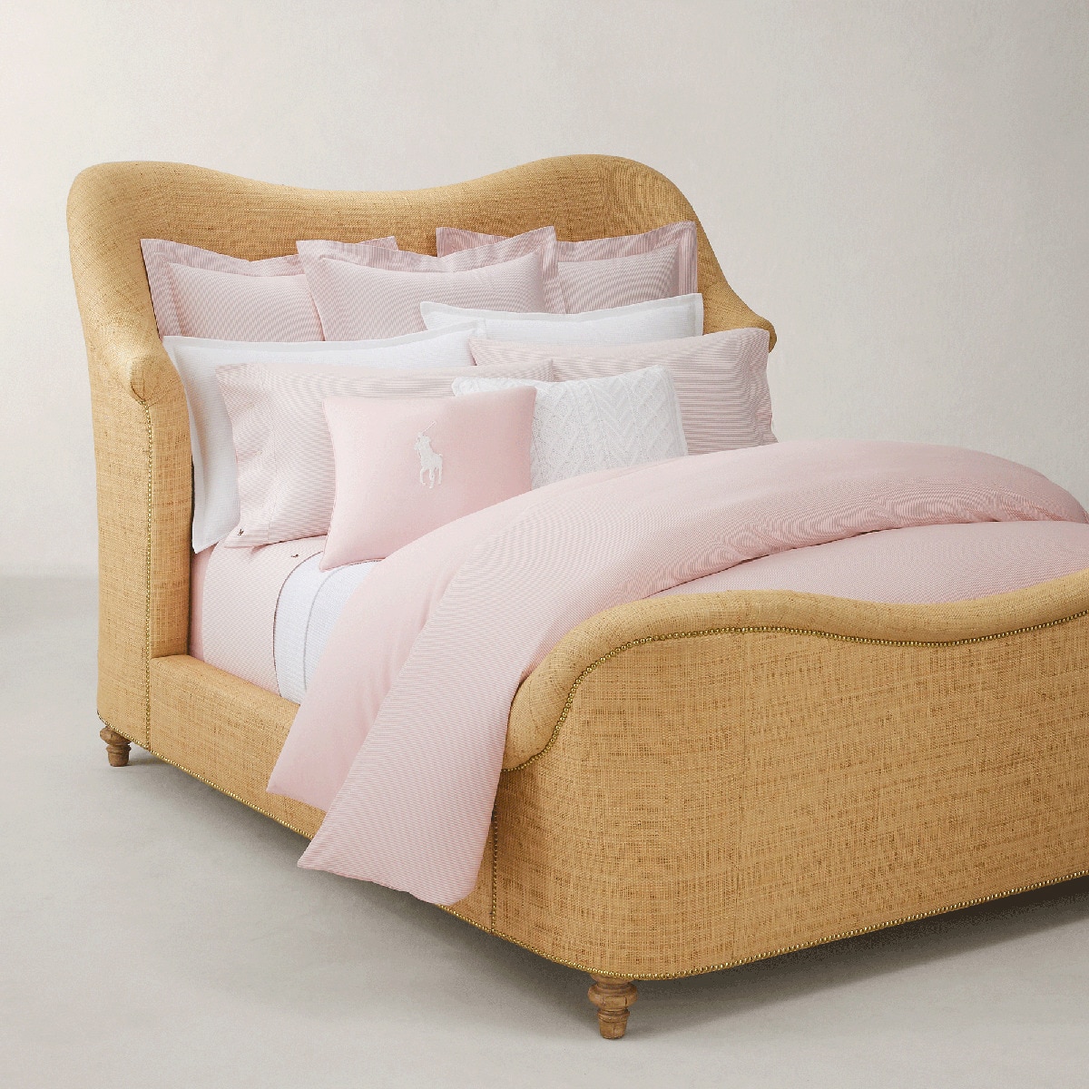 Imagen 1 de Funda nórdica algodón egipcio Oxford Stripe Ralph Lauren Home - Rosa Cama 90 cm Rosa