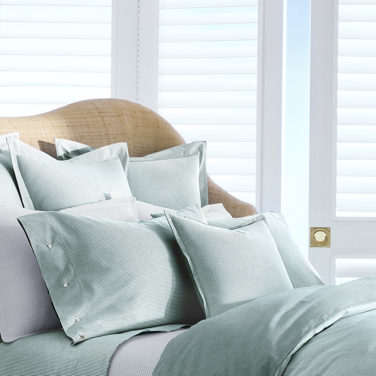 Imagem 0 de Capa de edredão de algodão egípcio Oxford Stripe