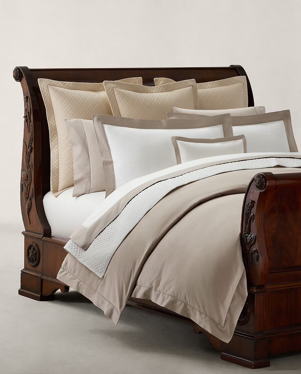 Funda nórdica algodón satén RL 624 Ralph Lauren Home - Beige Cama 150 cm Beige-2