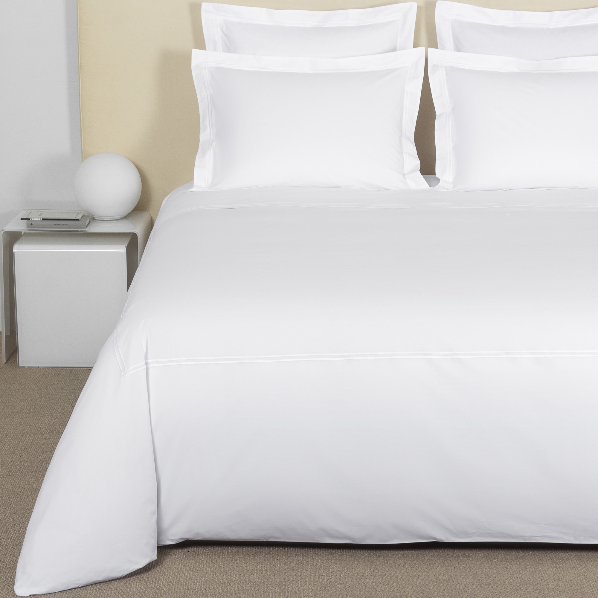 Imagen 0 de Juego de funda nórdica con bajera de algodón percal Hotel Classic Frette Blanco