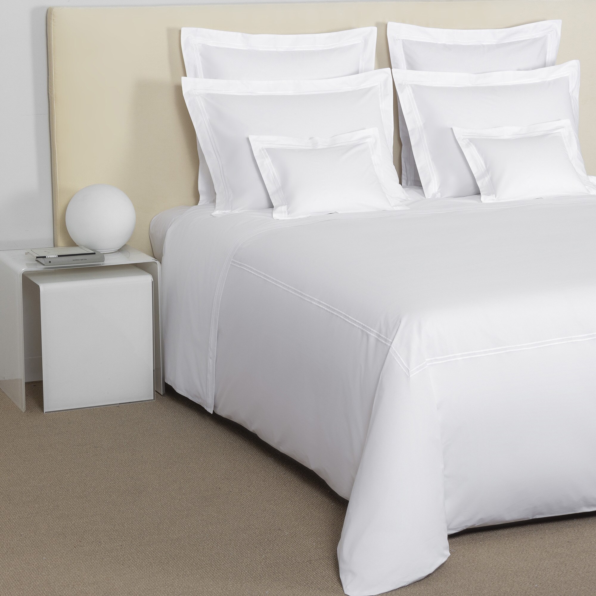 Juego de funda nórdica con bajera de algodón percal Hotel Classic Frette - Blanco Cama 180 cm Blanco-2