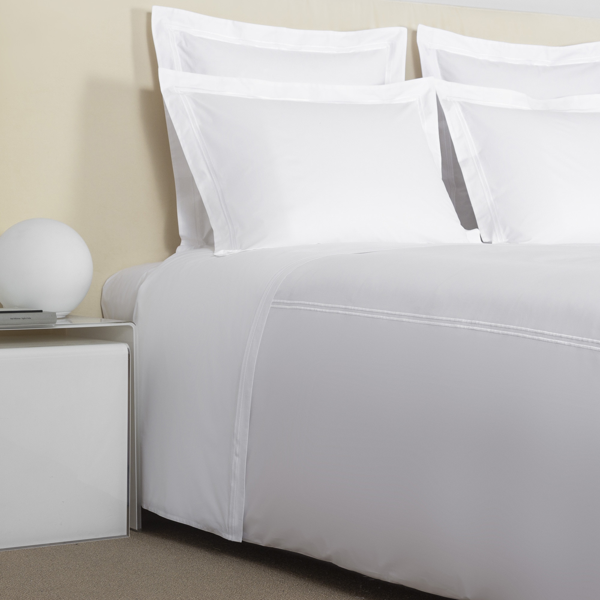 Juego de funda nórdica con bajera de algodón percal Hotel Classic Frette - Blanco Cama 180 cm Blanco-3