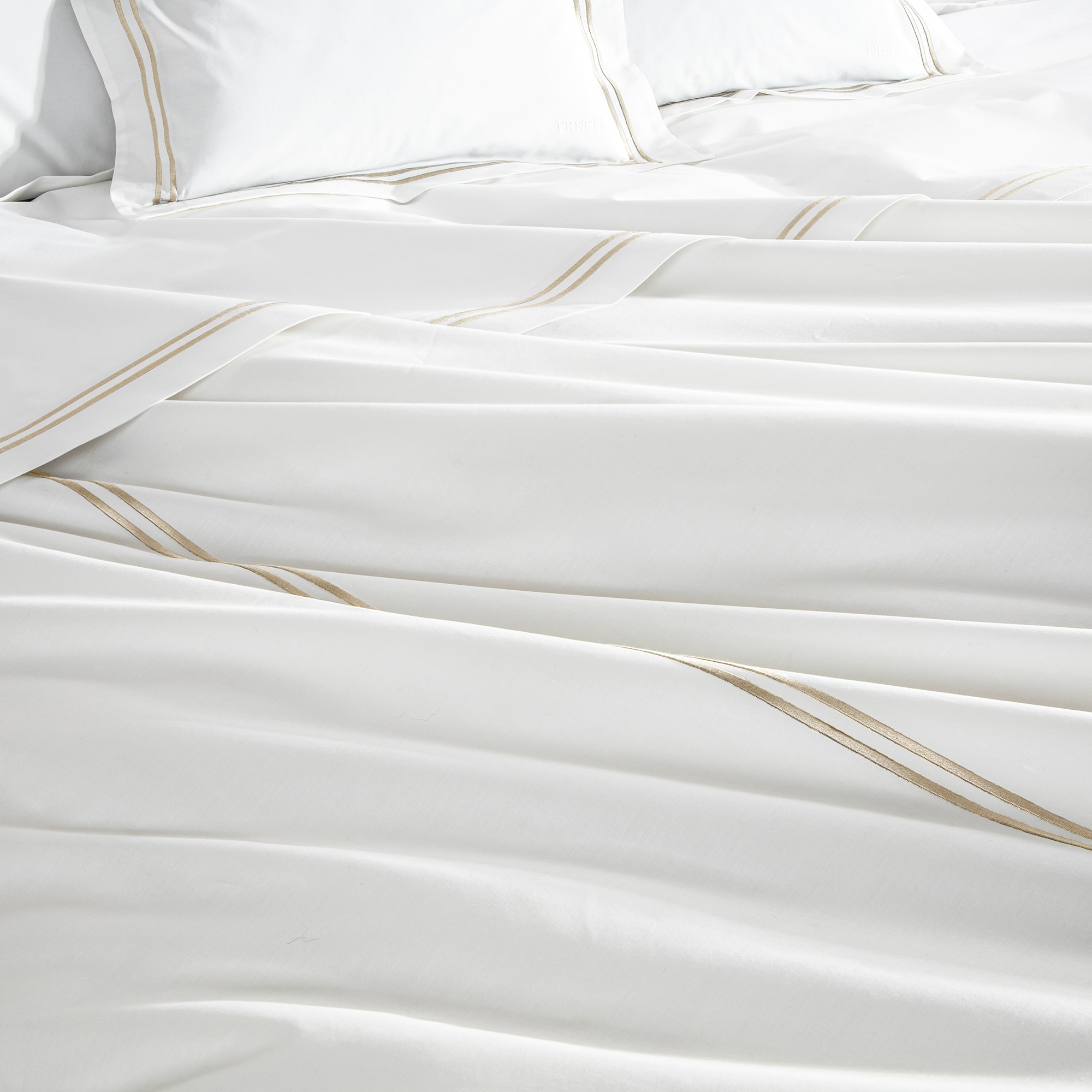 Conjunto de capa de edredão com lençol de baixo de algodão percal Hotel Classic Branco Savage-4