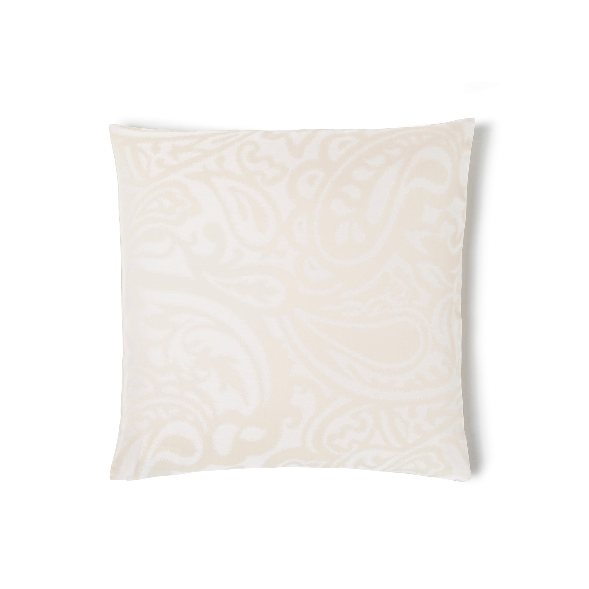 Capa de Almofada de Algodão Paisley Jacquard Branco-1