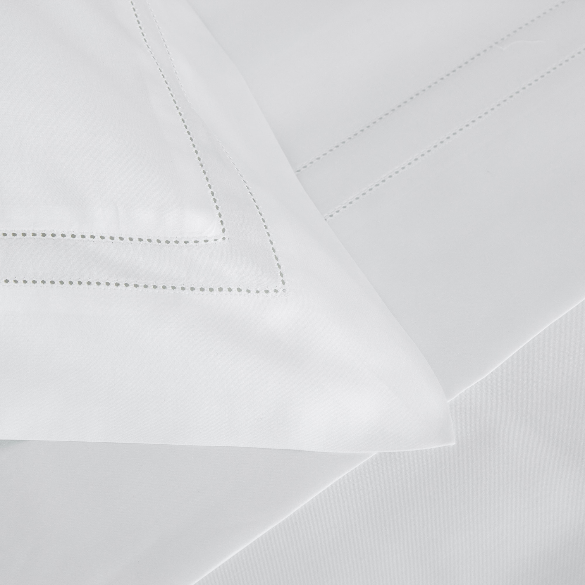 Capa quadrada algodão acetinado Doppio Ajour Branco-3