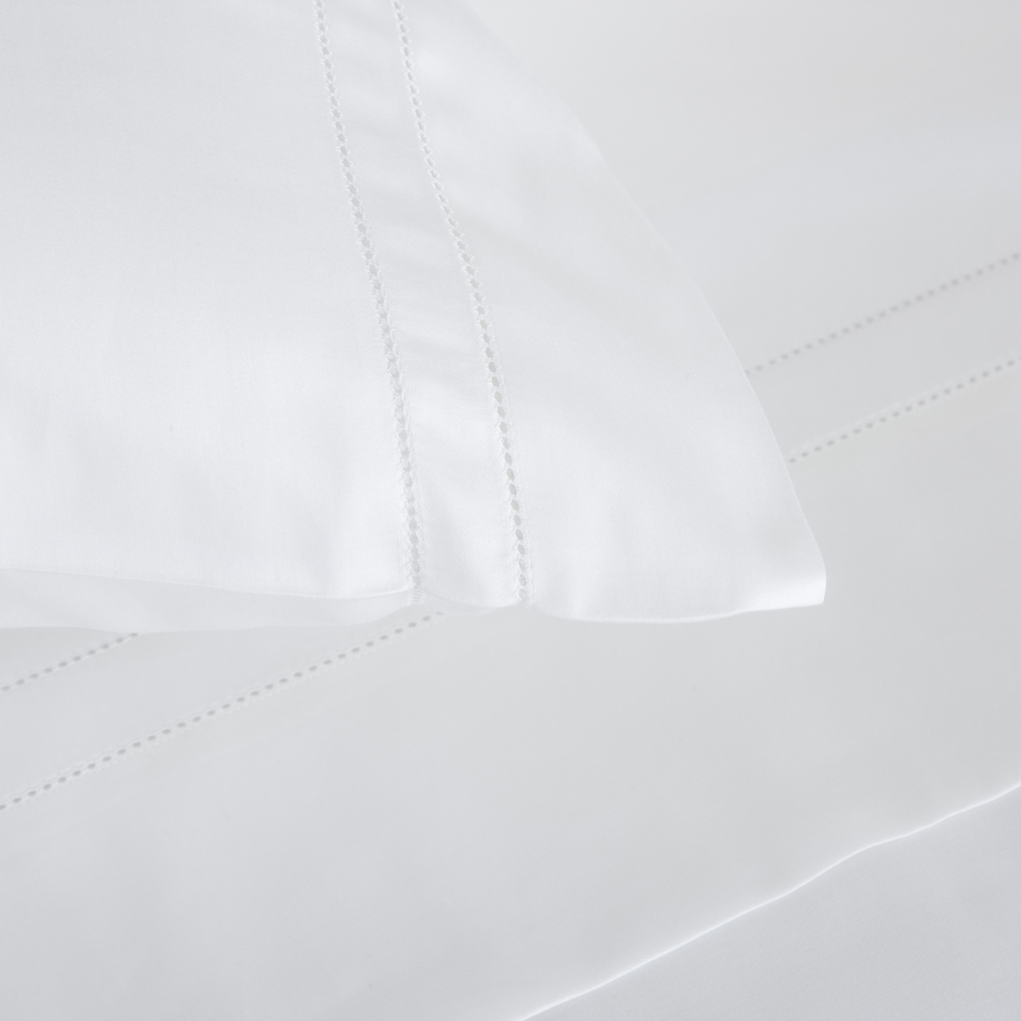 Conjunto de Lençóis com Lençol Ajustável de Cetim de Algodão Doppio Ajour Branco-3