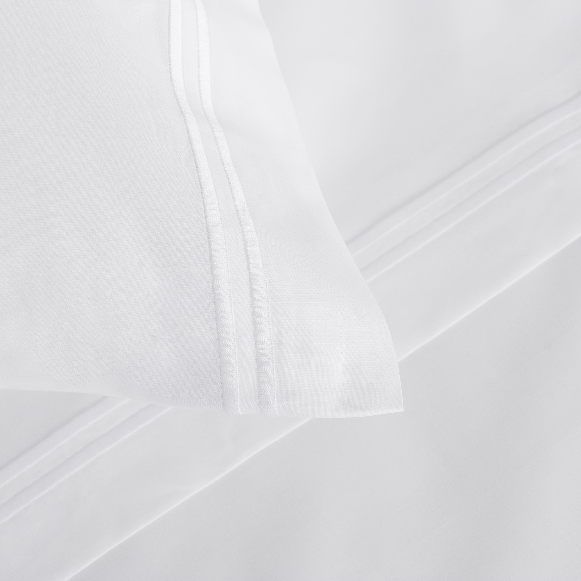 Conjunto de Lençóis com Lençol Ajustável de Algodão Percal Hotel Classic Branco-3