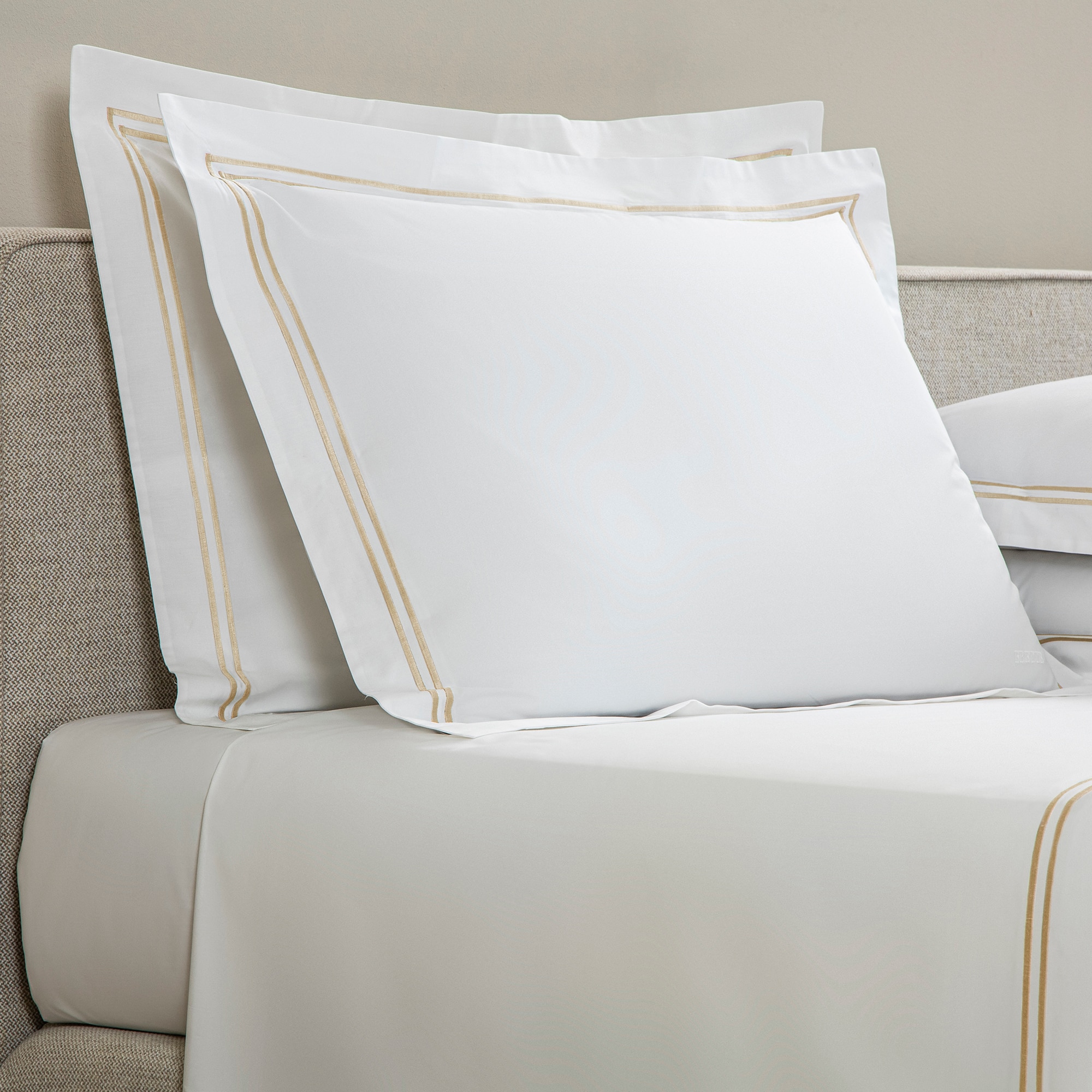 Juego de sábanas con bajera de algodón percal Hotel Classic Frette - Blanco Savage Cama 180 cm Blanco Savage-2