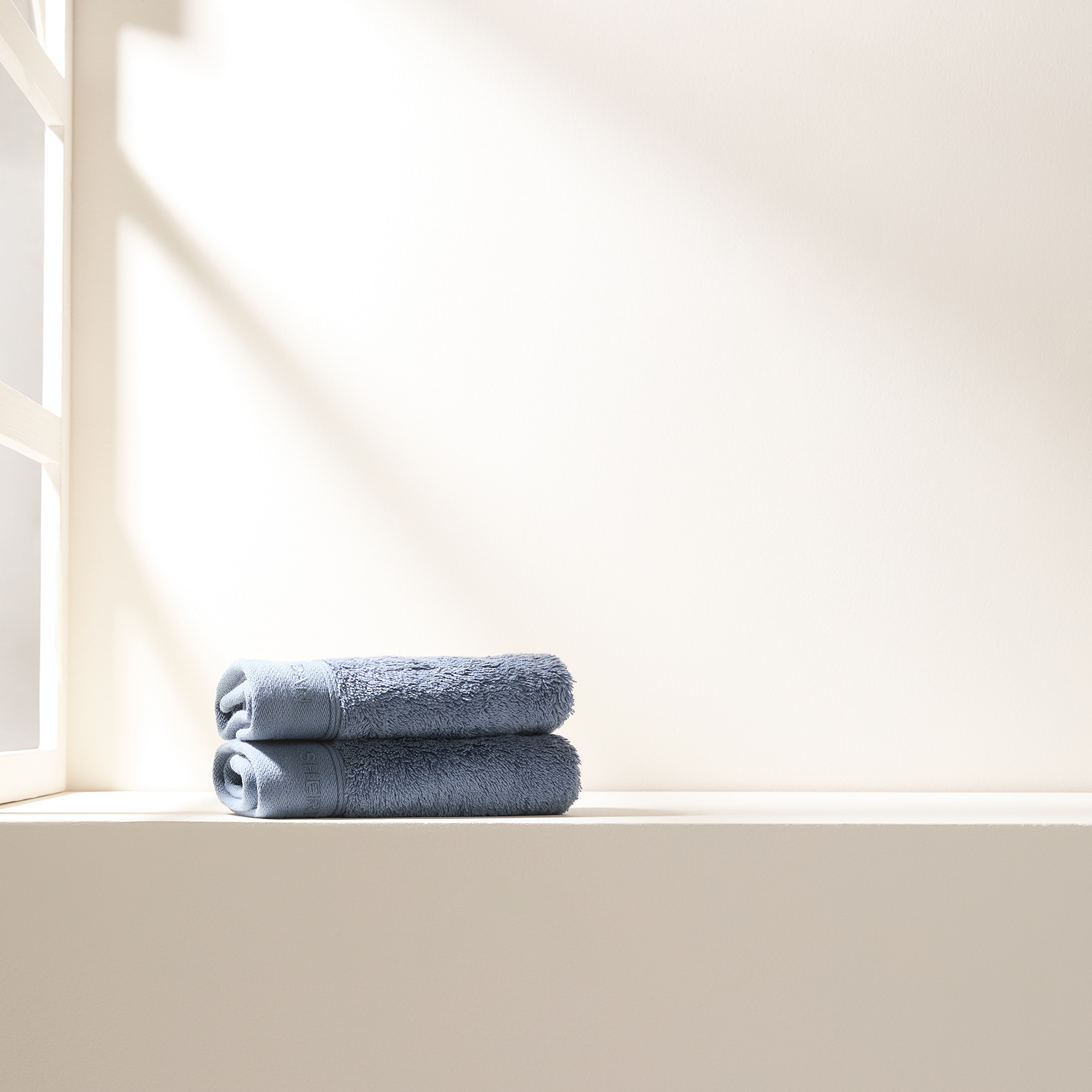 Conjunto de 2 Toalhas de Bidé de Algodão e Tencel 650 g/m2 Eris Soft Azul-1