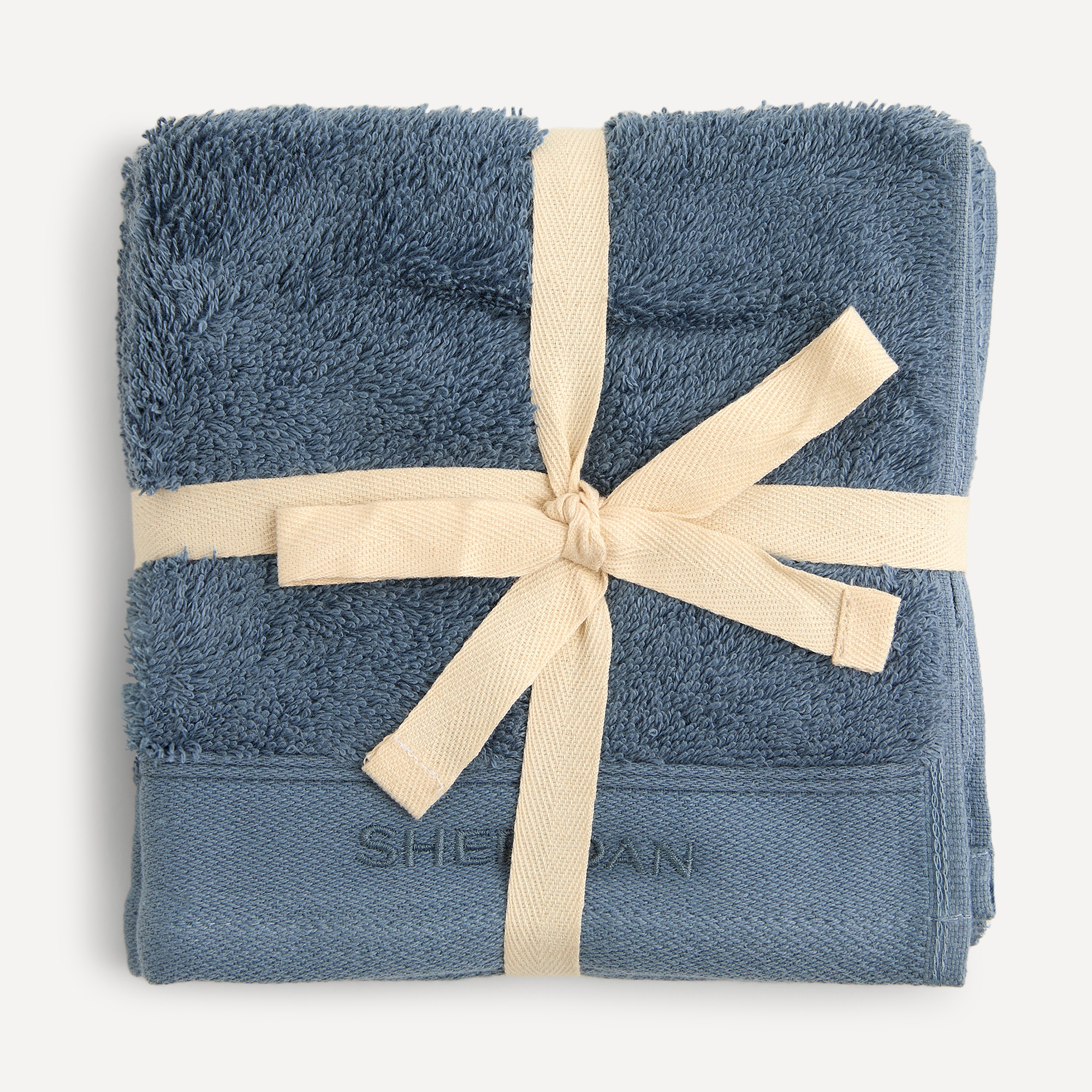 Conjunto de 2 Toalhas de Bidé de Algodão e Tencel 650 g/m2 Eris Soft Azul-5