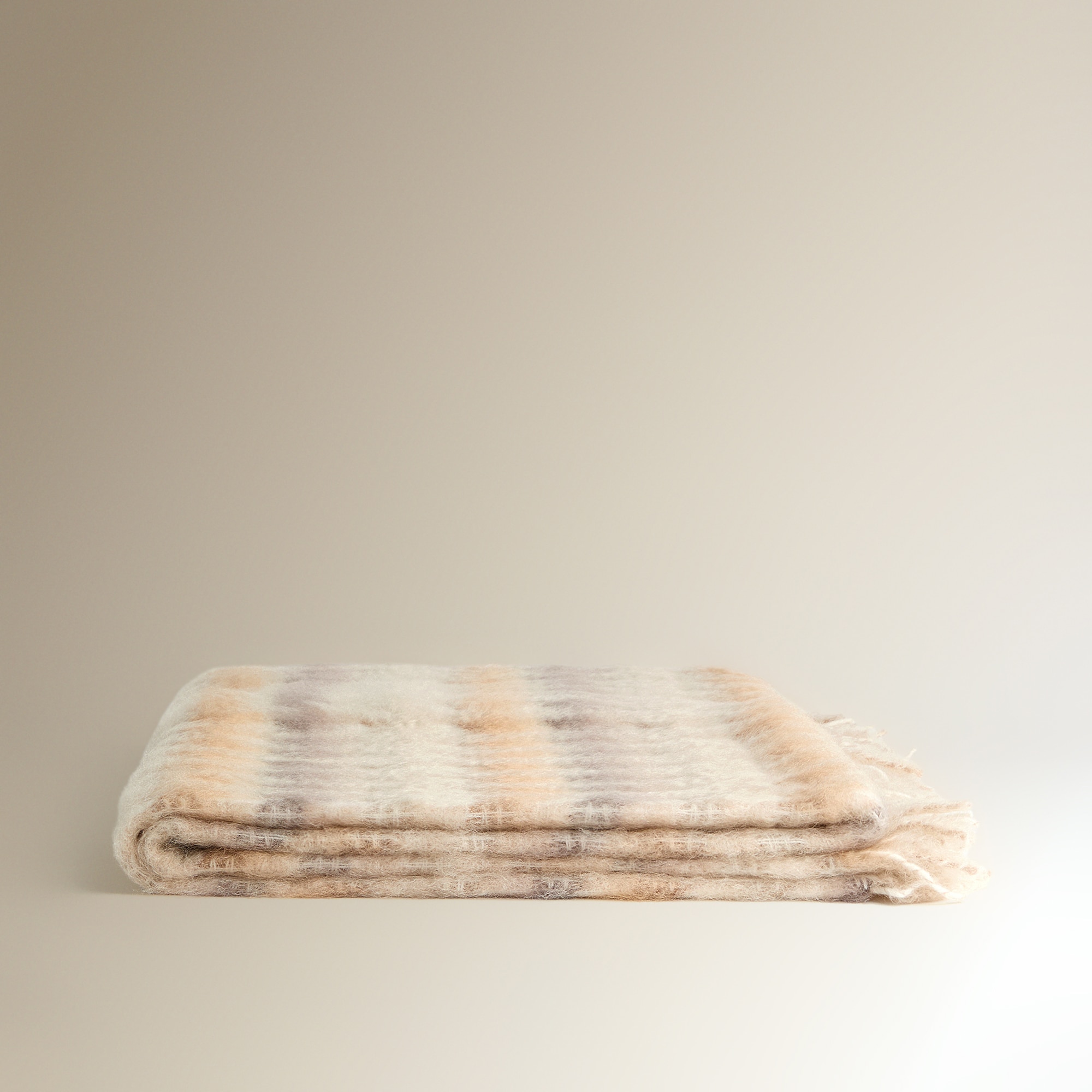 Manta decorativa mohair Mía Mantas Ezcaray - Natural 130 x 200 cm Natural-2