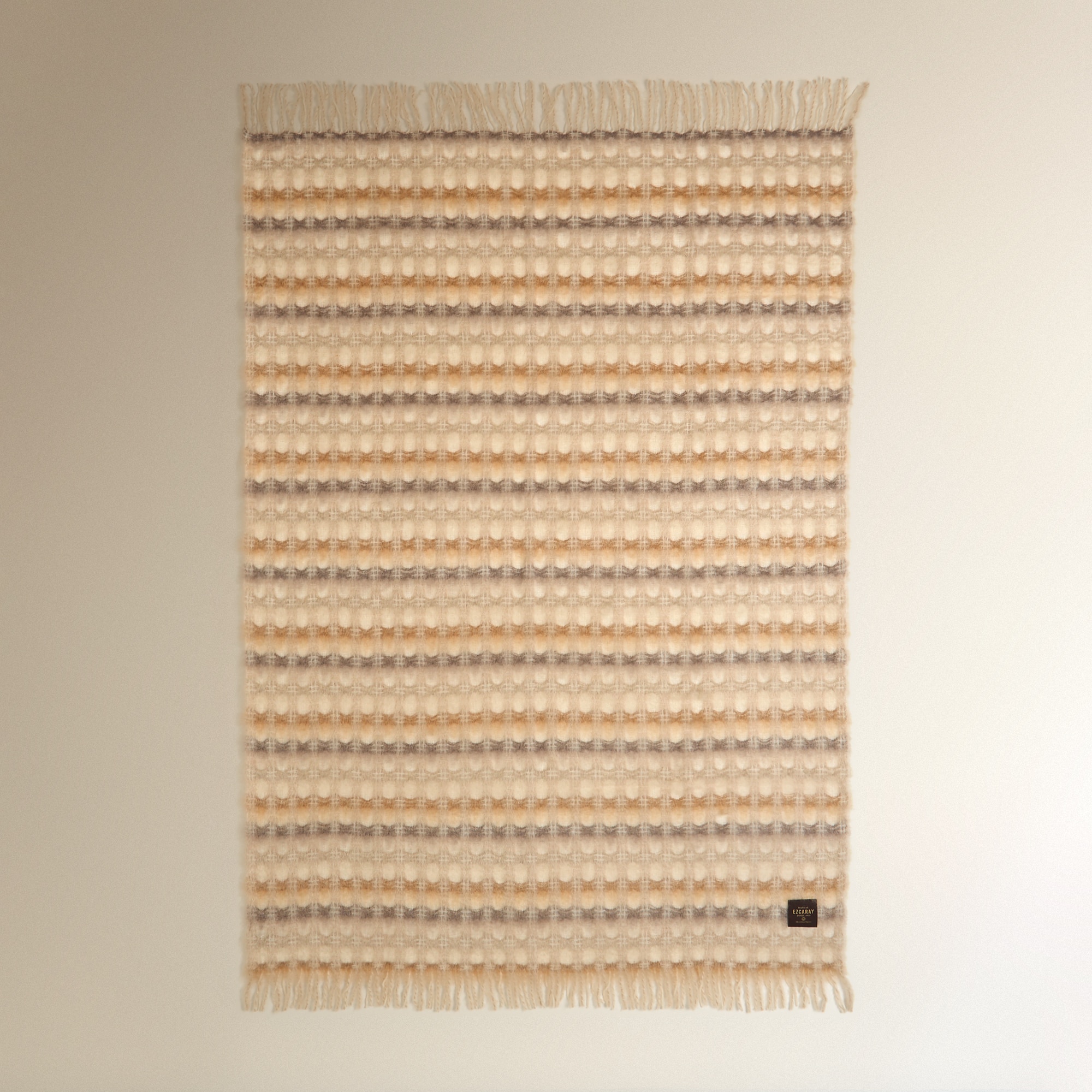 Manta decorativa mohair Mía Mantas Ezcaray - Natural 130 x 200 cm Natural-4