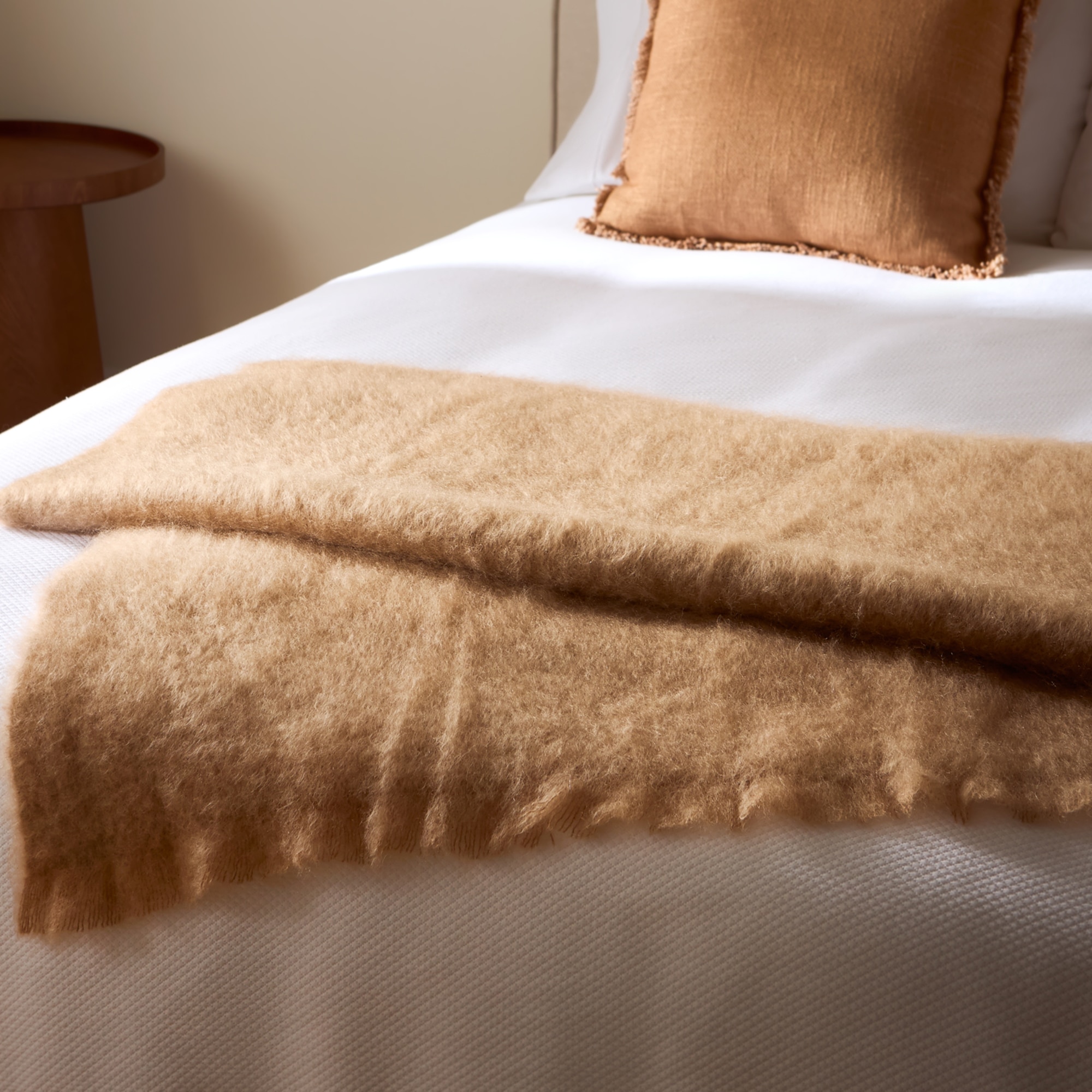 Manta decorativa Mohair Liso Mantas Ezcaray - Beige 130 x 200 cm Beige-1
