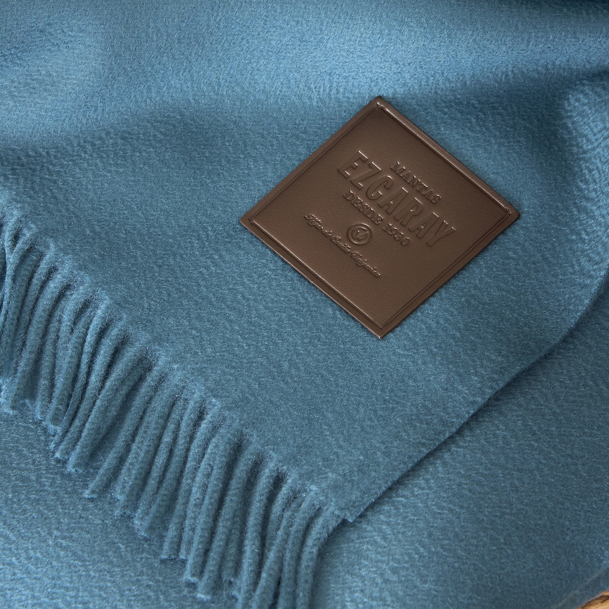 Manta Decorativa de Caxemira Azul-oceano-3