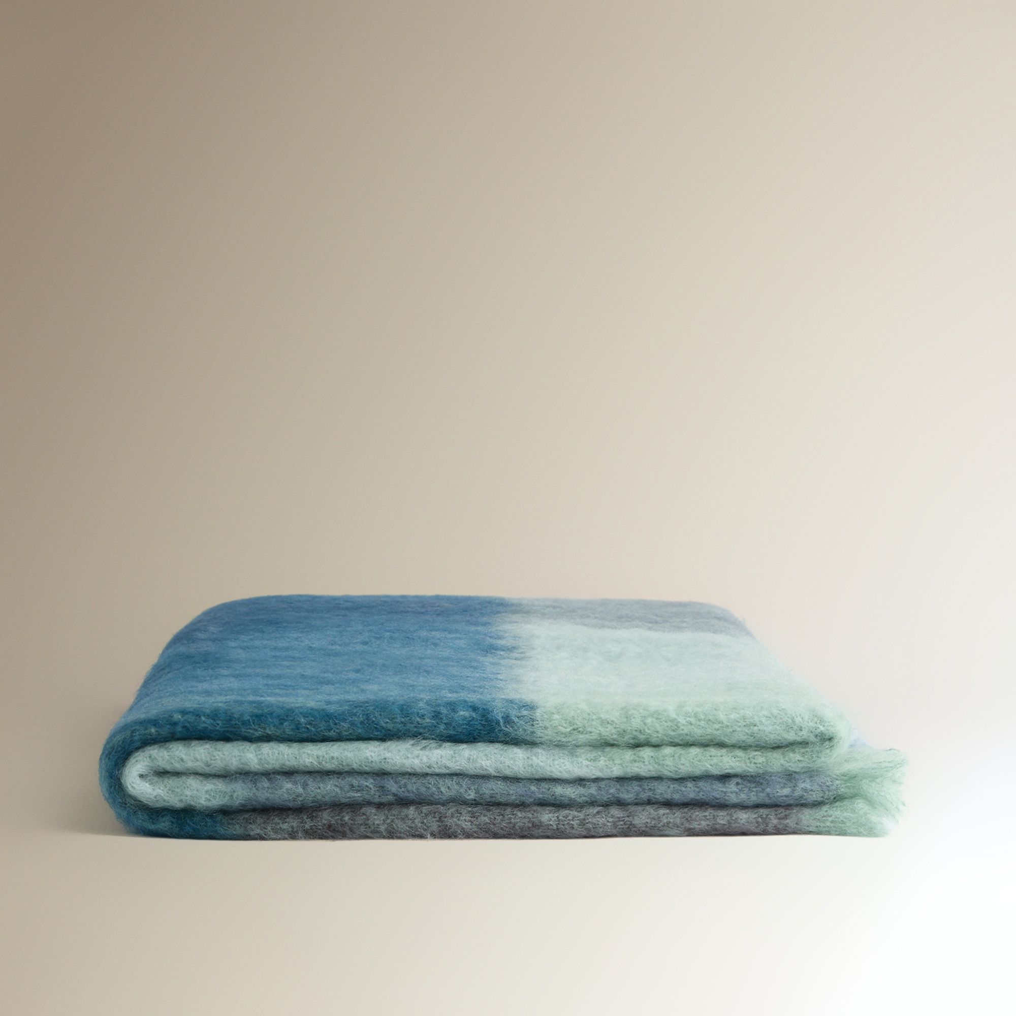 Manta decorativa mohair Cuadro Mantas Ezcaray - Azul grisáceo 130 x 175 cm Azul grisáceo-2